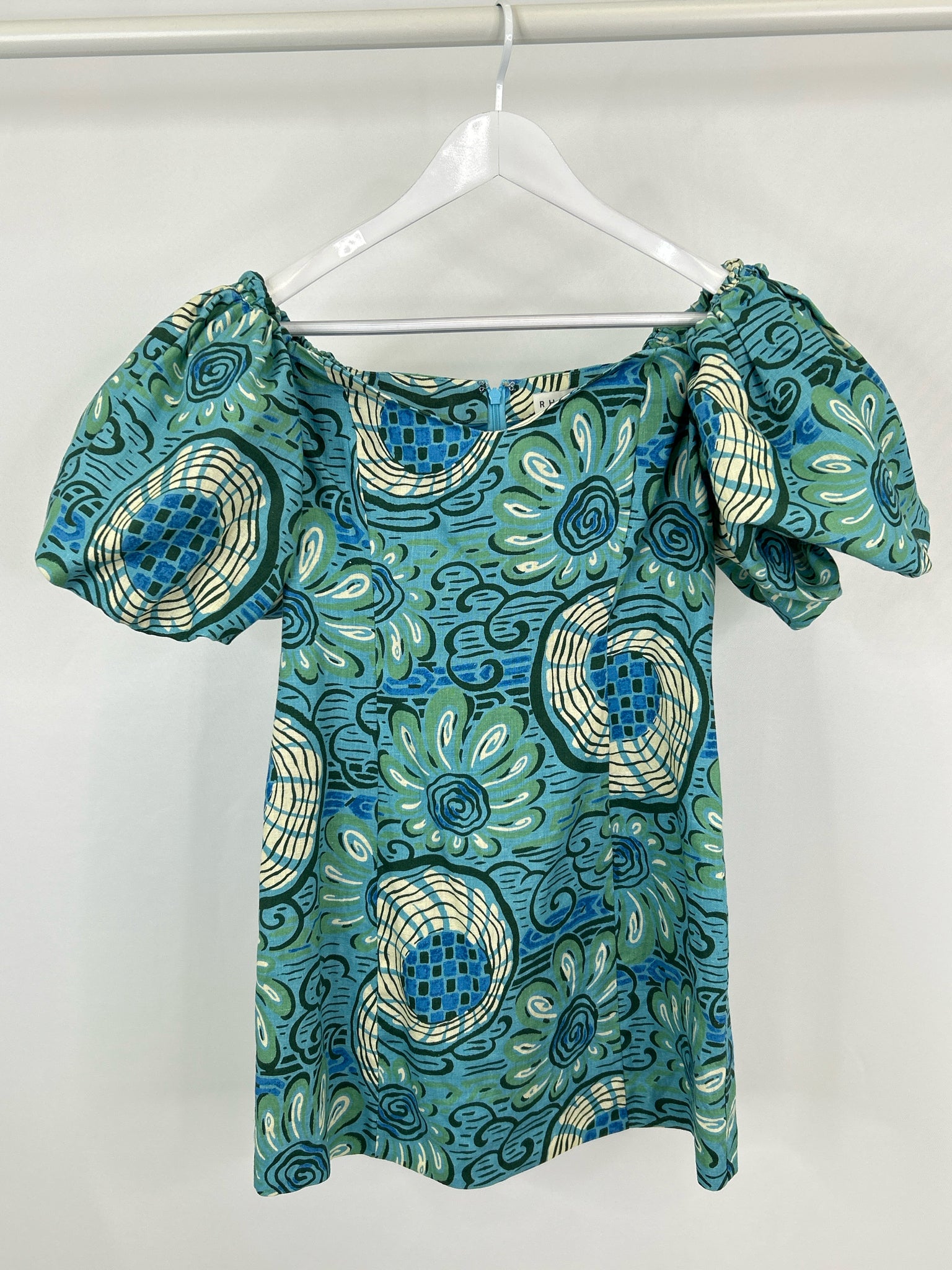 Rhode Size 4 Blue & Green Women Dress