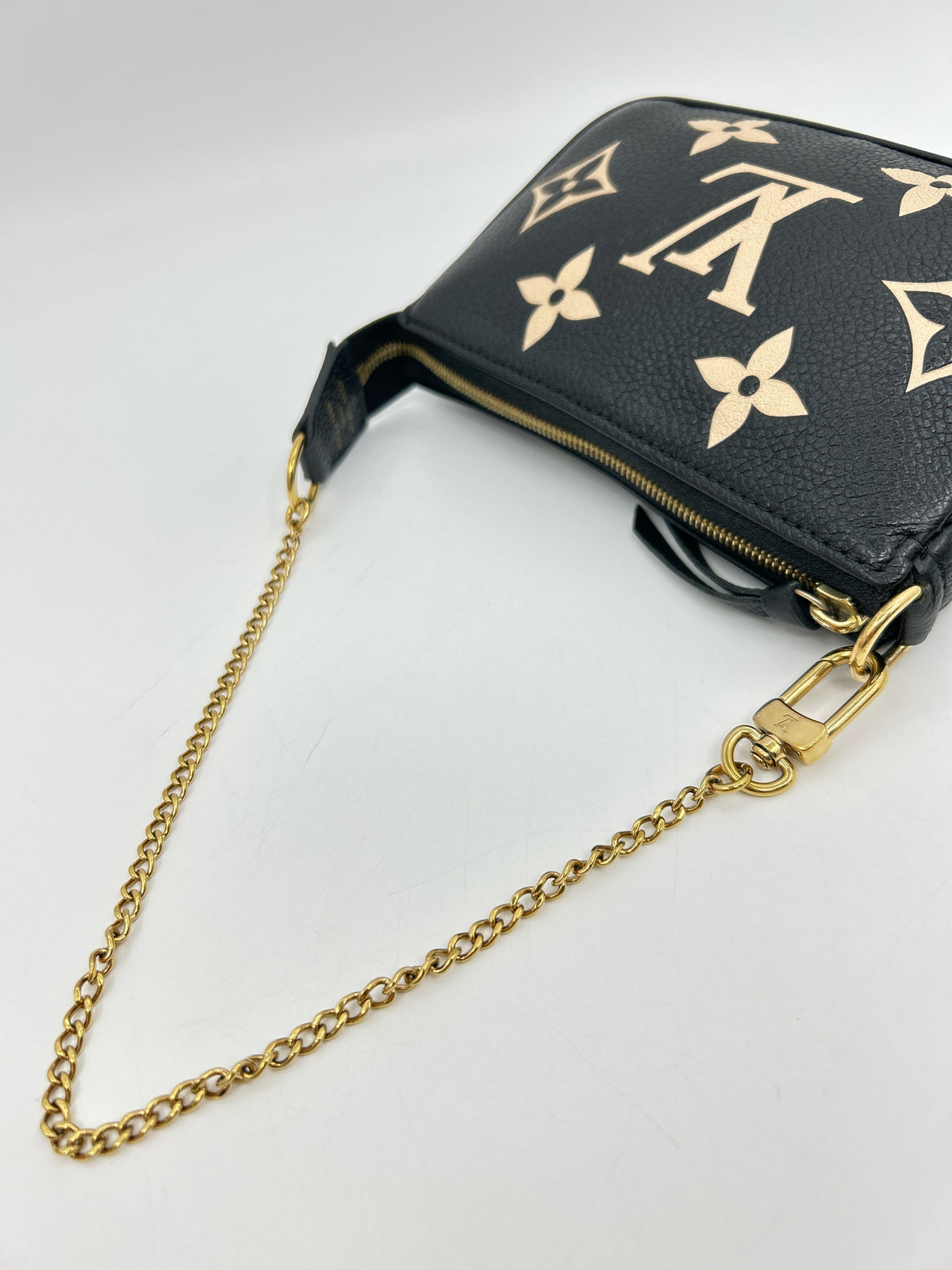 LOUIS VUITTON Black and Cream Women Mini Purse