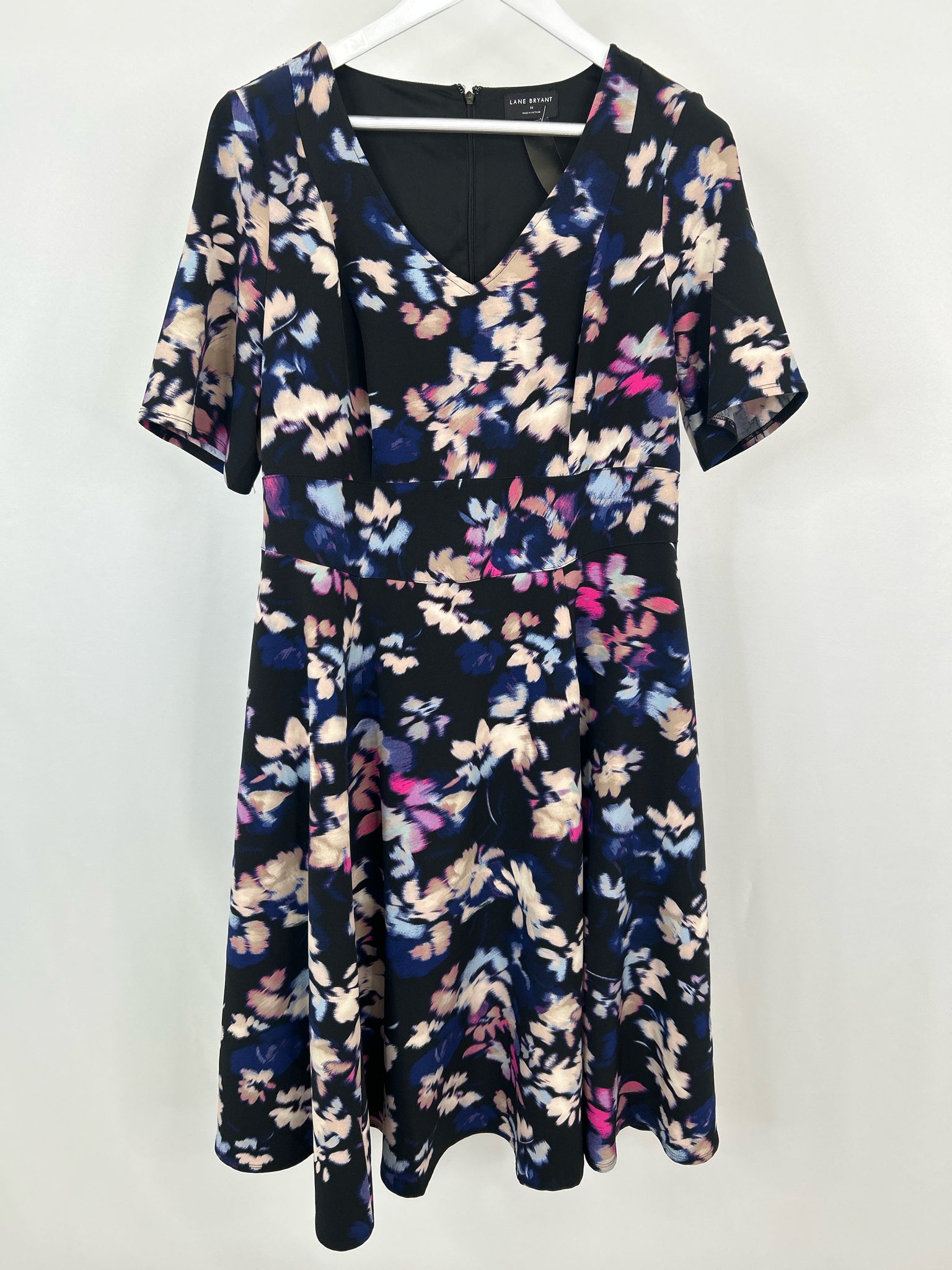 LANE BRYANT Size 16 Blue Print Women Dress