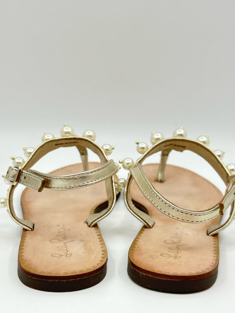 LILLY PULITZER Size 7M gold metallic Women's Sandal