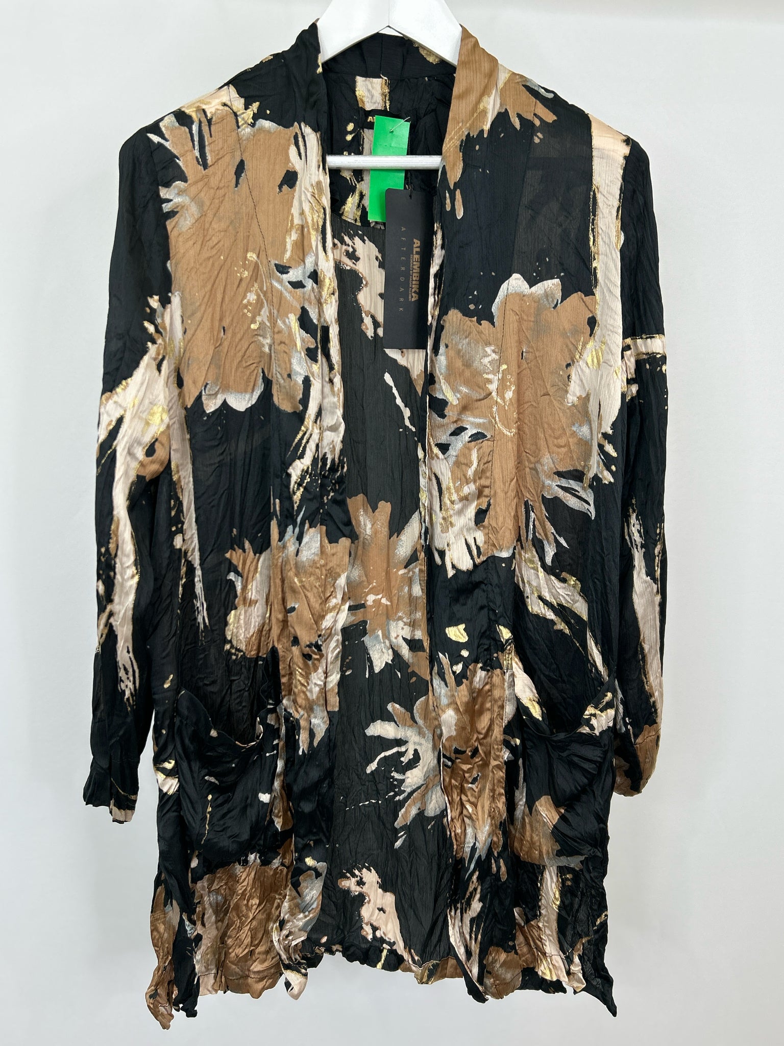 ALEMBIKA Size M BLACK AND GOLD Women Kimono
