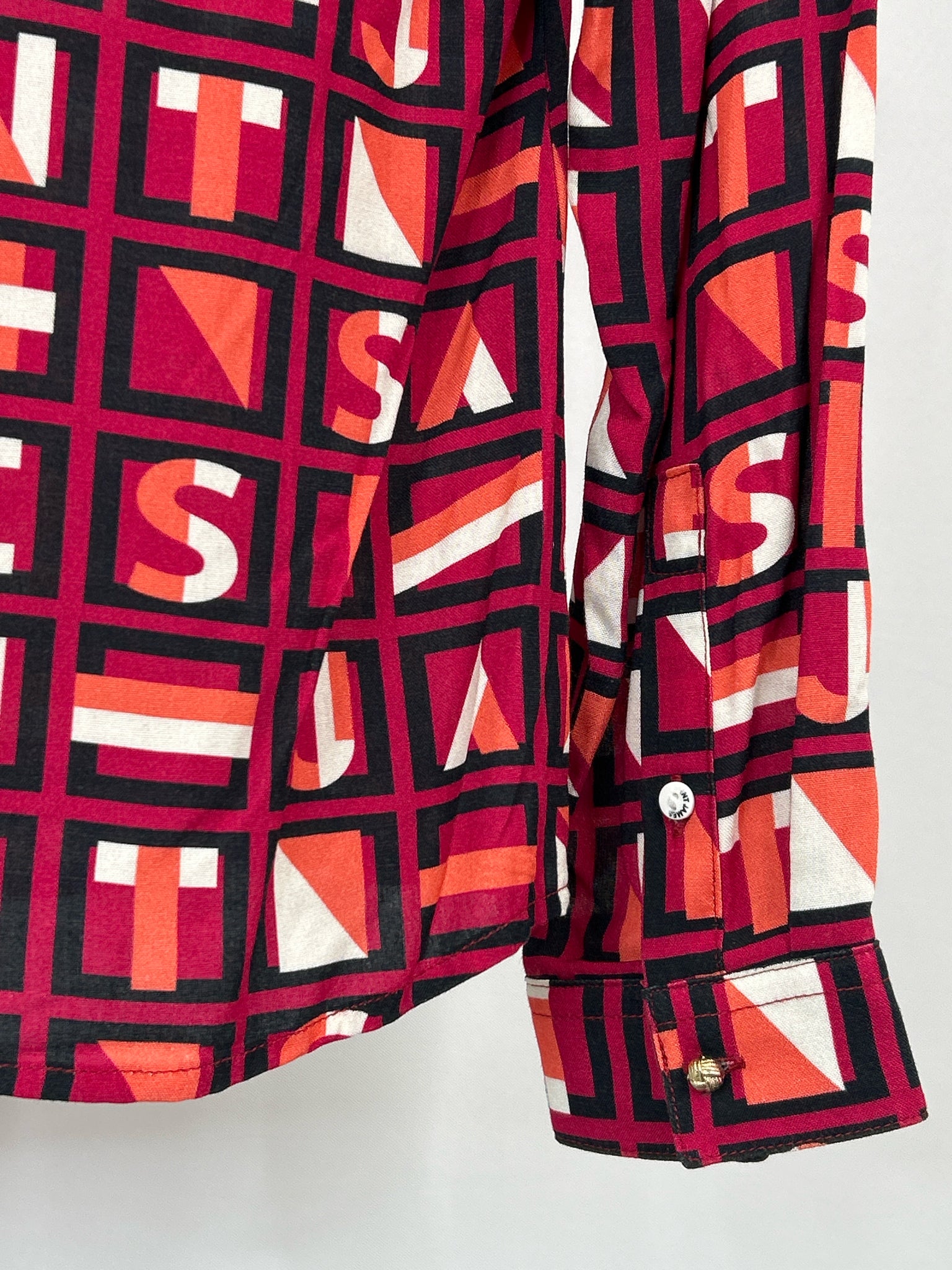 Saint James Size 40/8 Red Print Women's Shirt