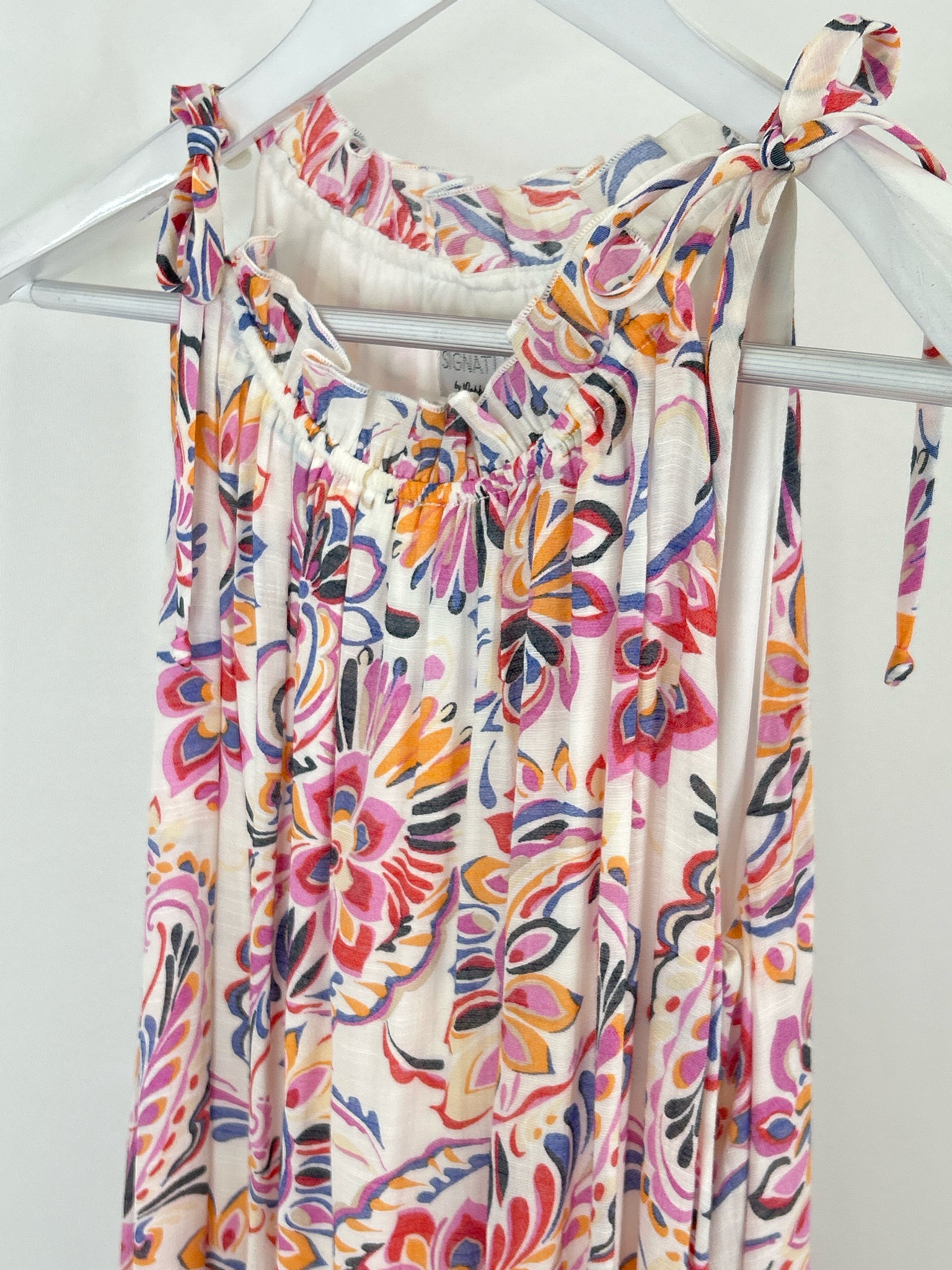 SIGNATURE BY ROBBIE BEE Size M White Floral Women Dress