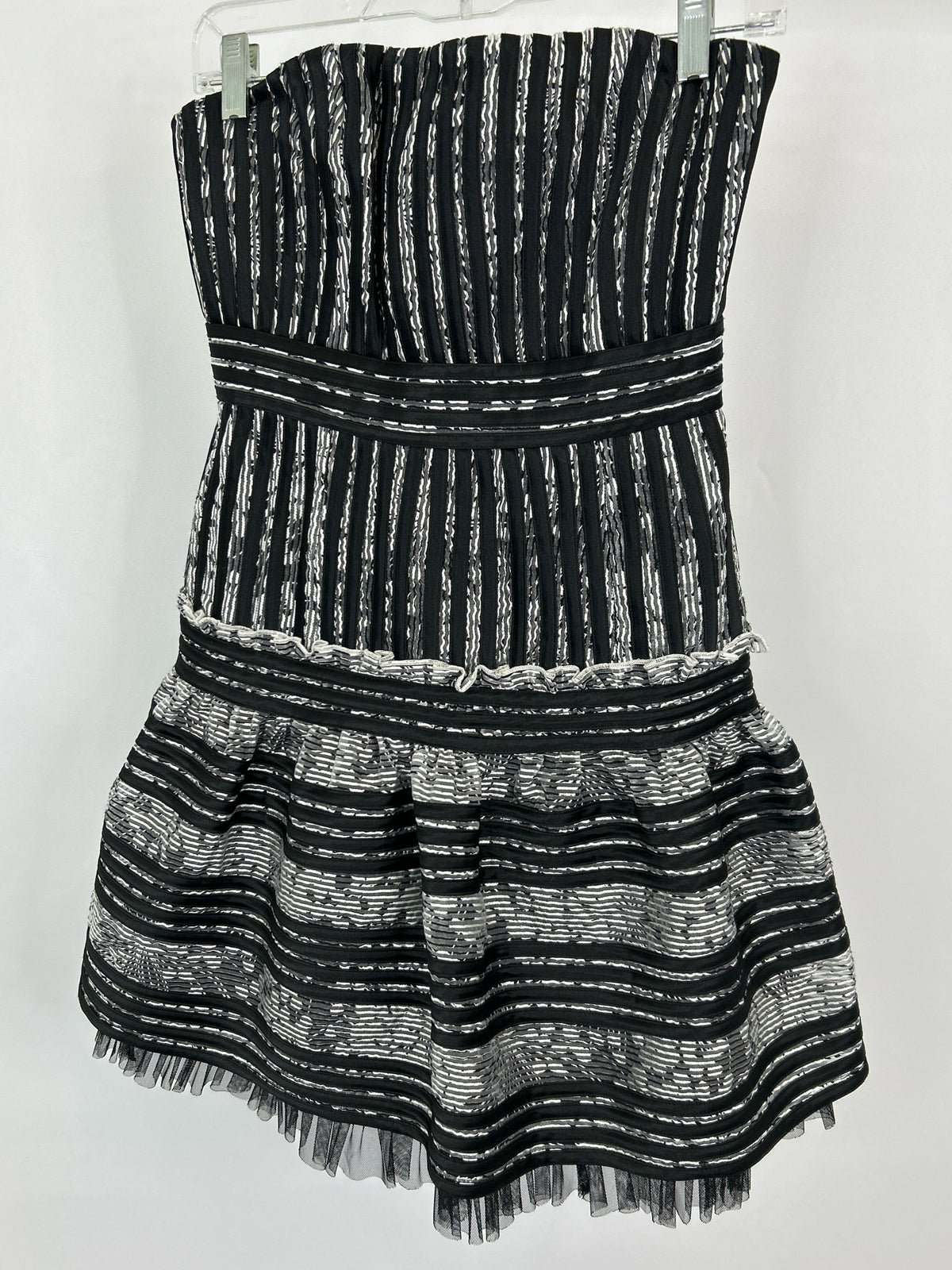 BCBGMAXAZRIA Size 4 Black and Silver Women Dress
