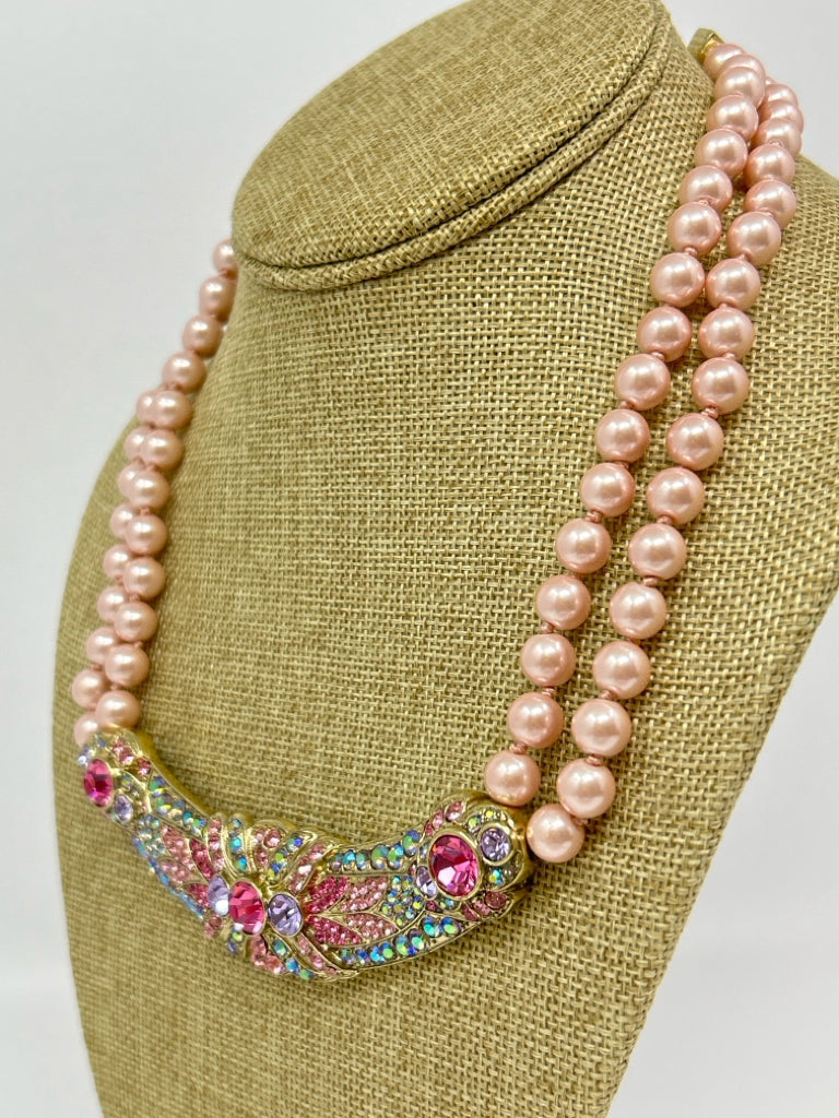 HEIDI DAUS Pink and Gold Necklace