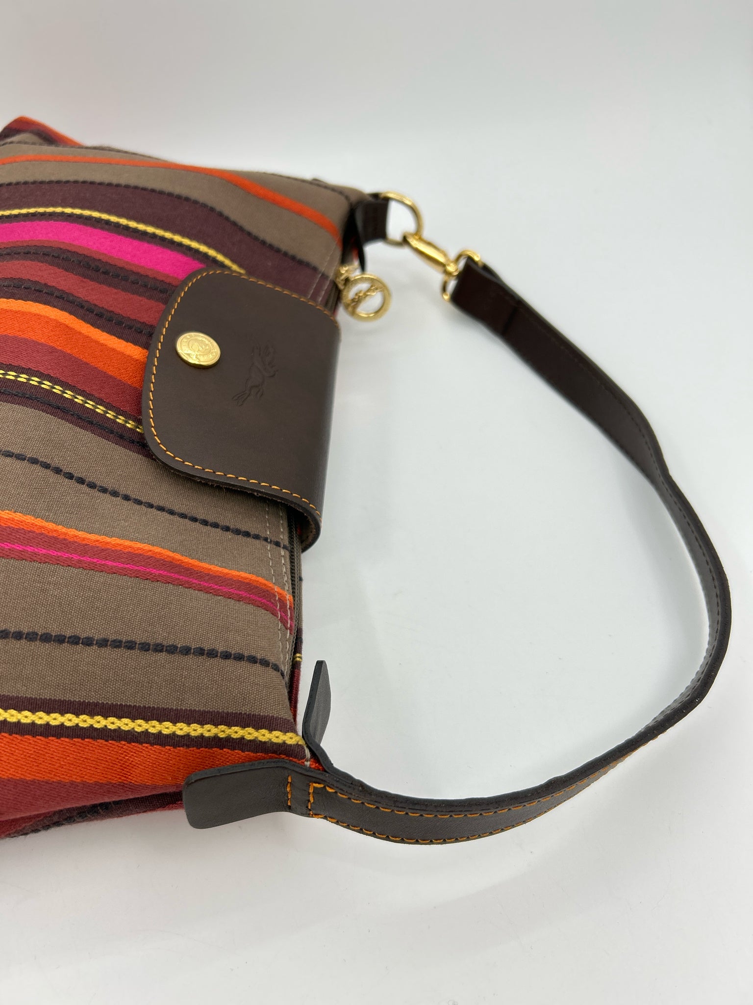 LONGCHAMP Brown Striped Women Purse