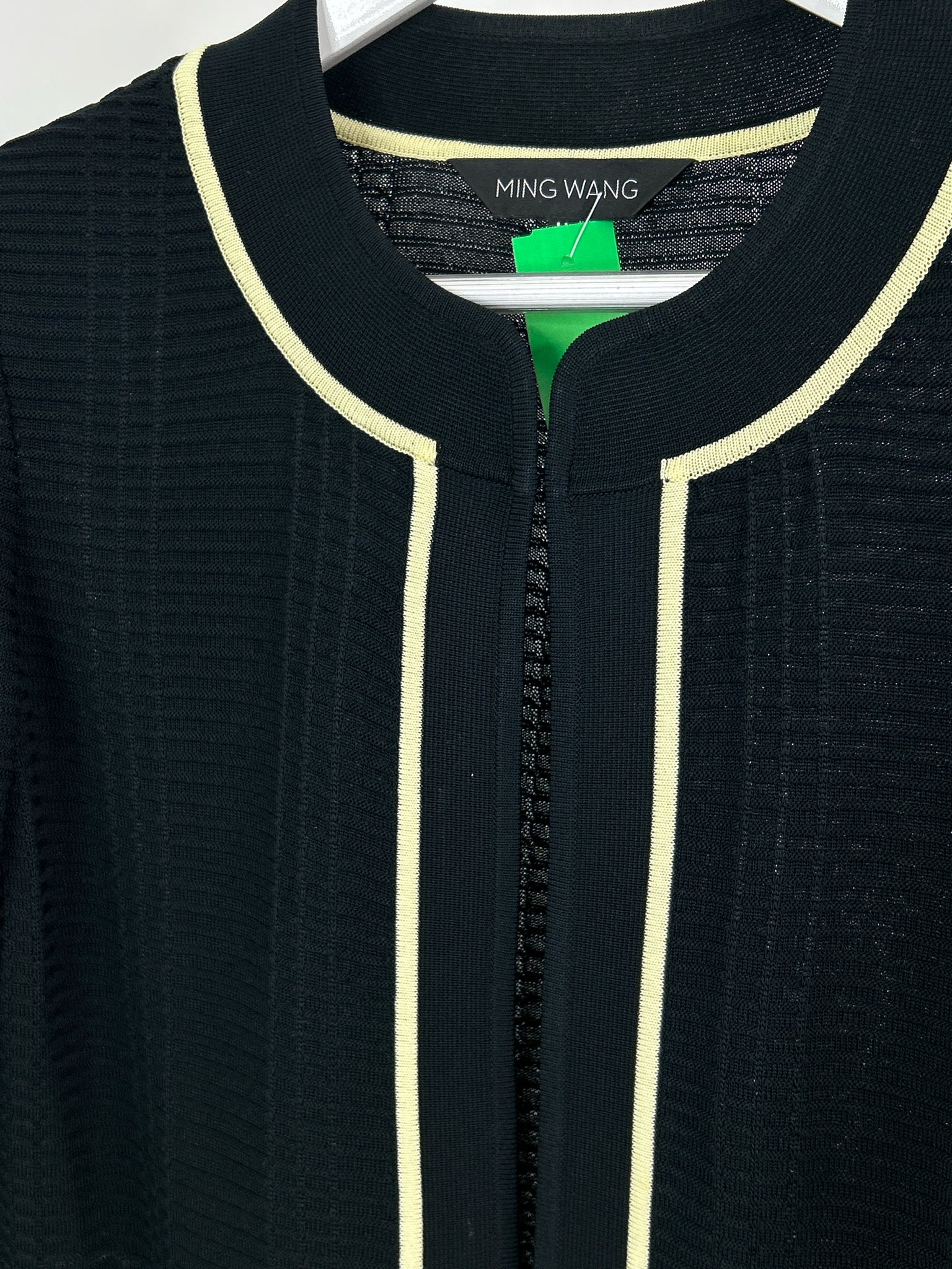 MING WANG Size M black and cream Women Cardigan