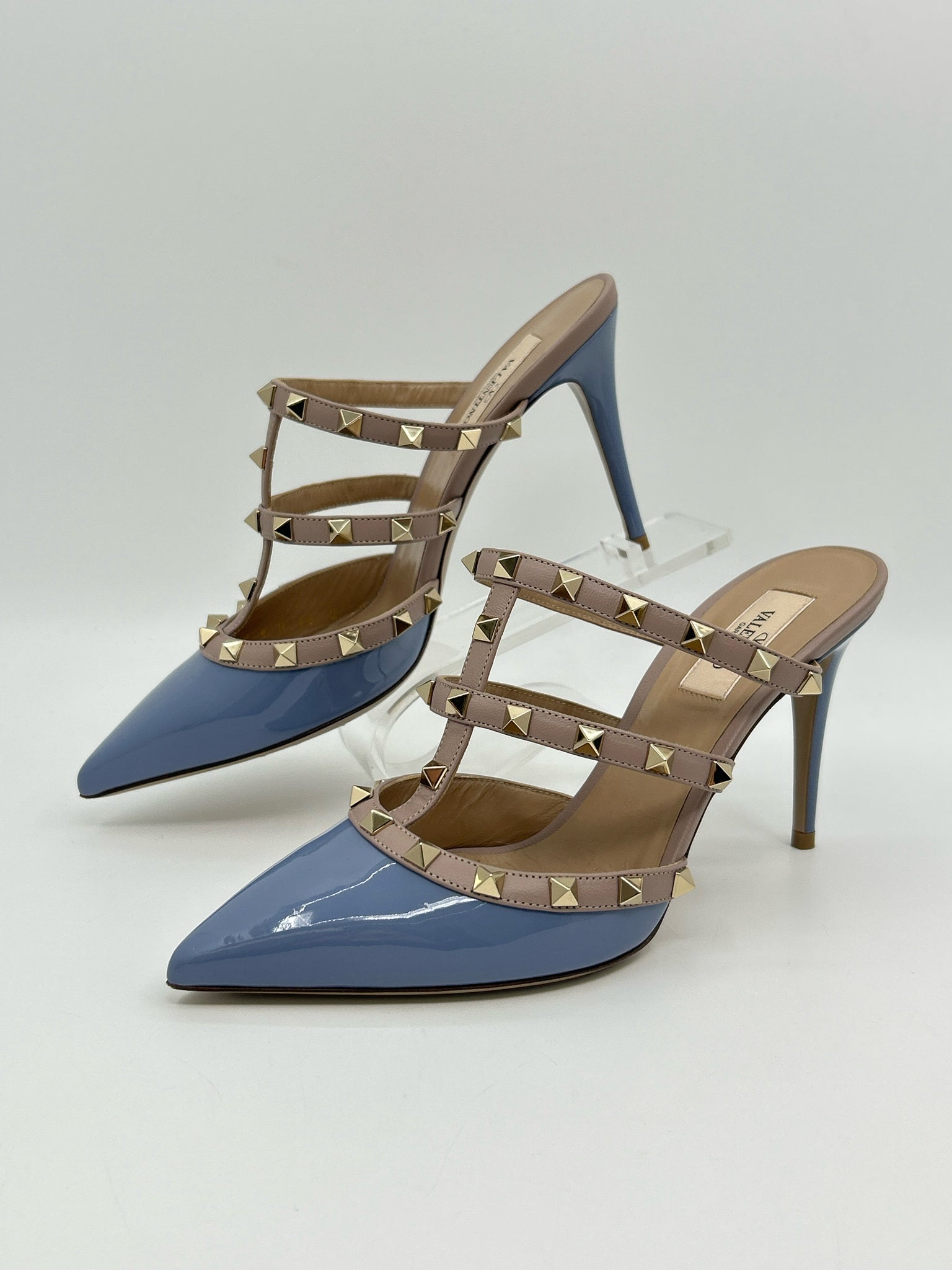 VALENTINO Size 39 Blue & Nude Women Sandal