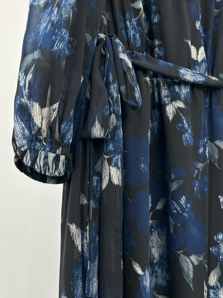 SIGNATURE BY ROBBIE BEE Size 18W Blue Print Women's Dress NWT