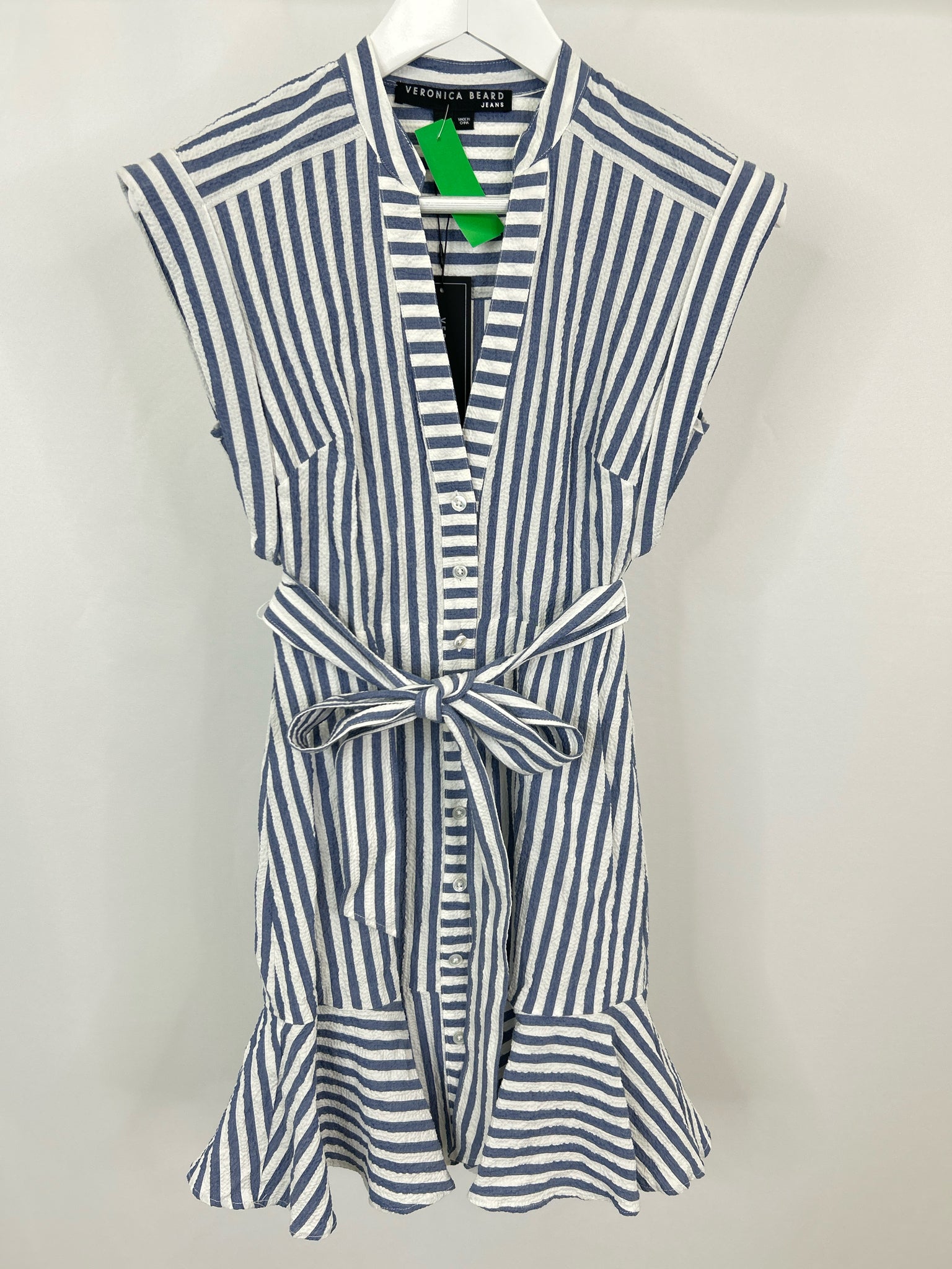 Veronica Beard Jeans Size 0 Blue Striped Women Dress