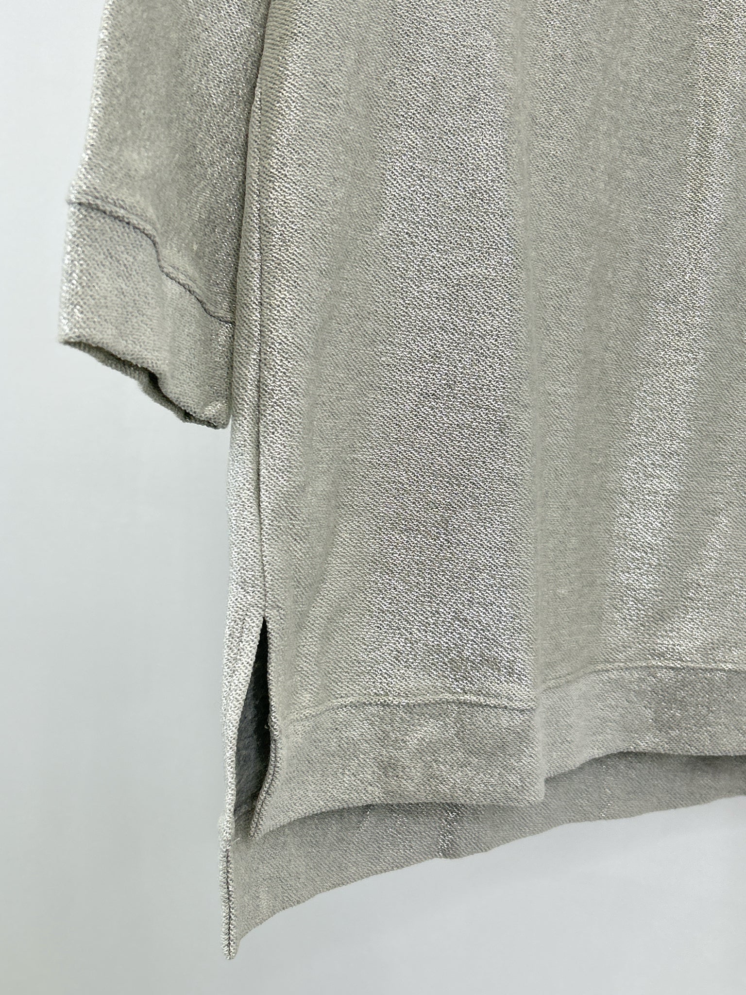 CHICO'S Size 8 Silver Women Sweatshirt Top NWT