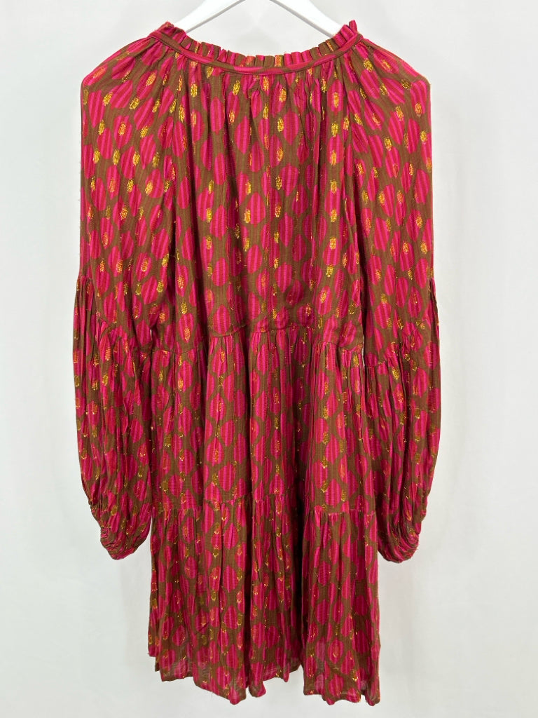 OLIPHANT Women Size XL Fuschia Print Dress