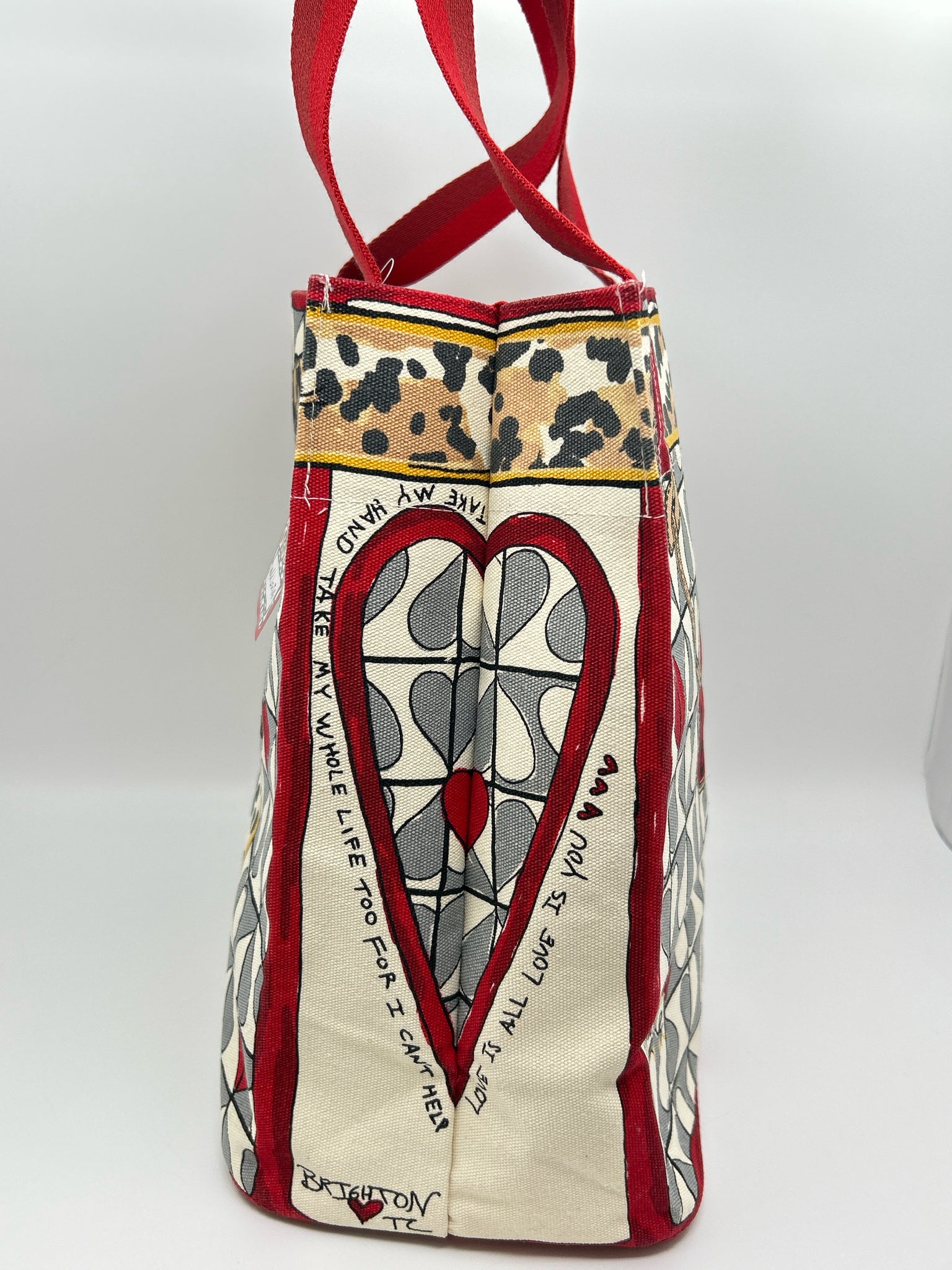 BRIGHTON Red Print Women Tote NWT
