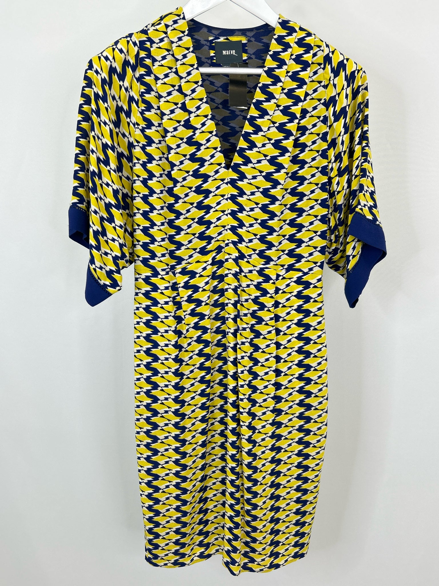 MAEVE Size 6 BLUE AND YELLOW Women Dress