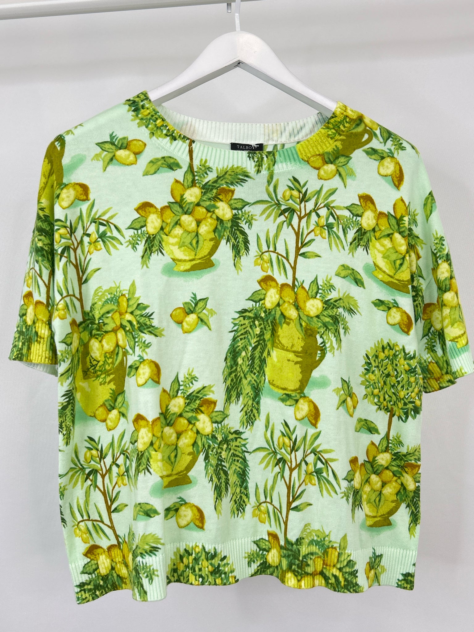 TALBOTS Size MP Turquoise & Yellow Women Top