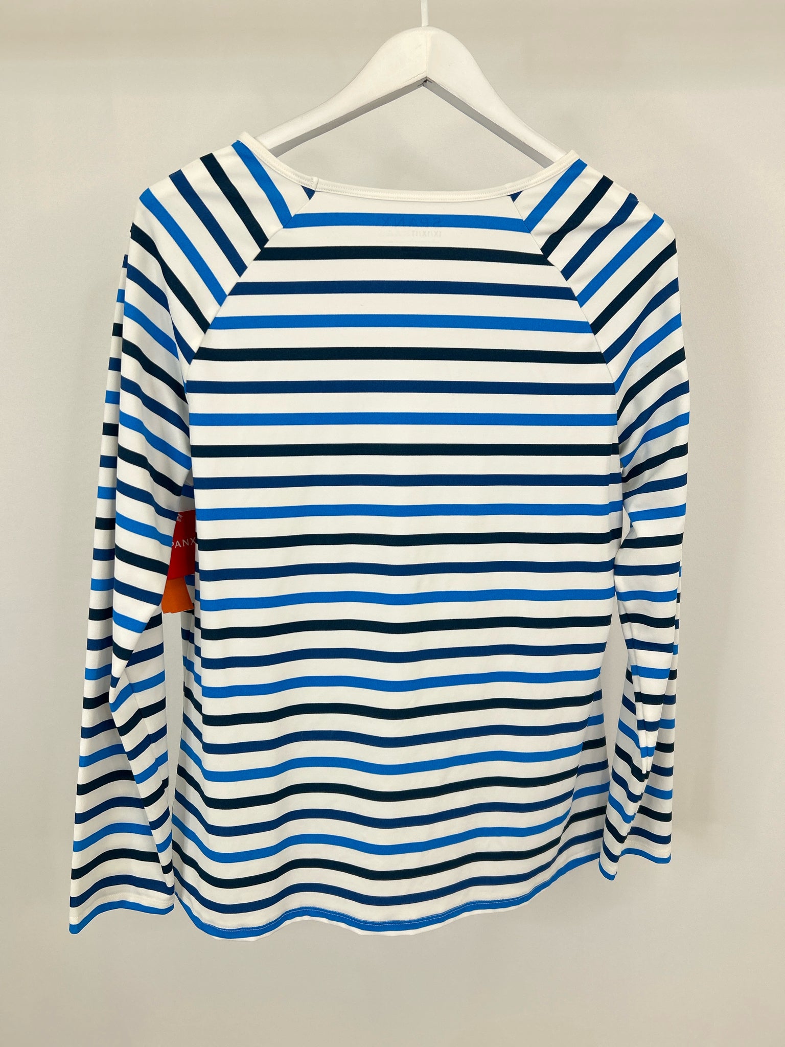 SPANX Size 1X White and Blue Women Shirt NWT