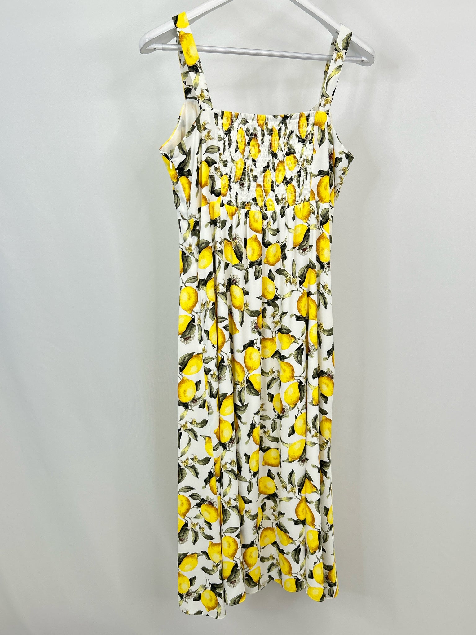 White House Black Market Size 12 white & yellow Women Dress
