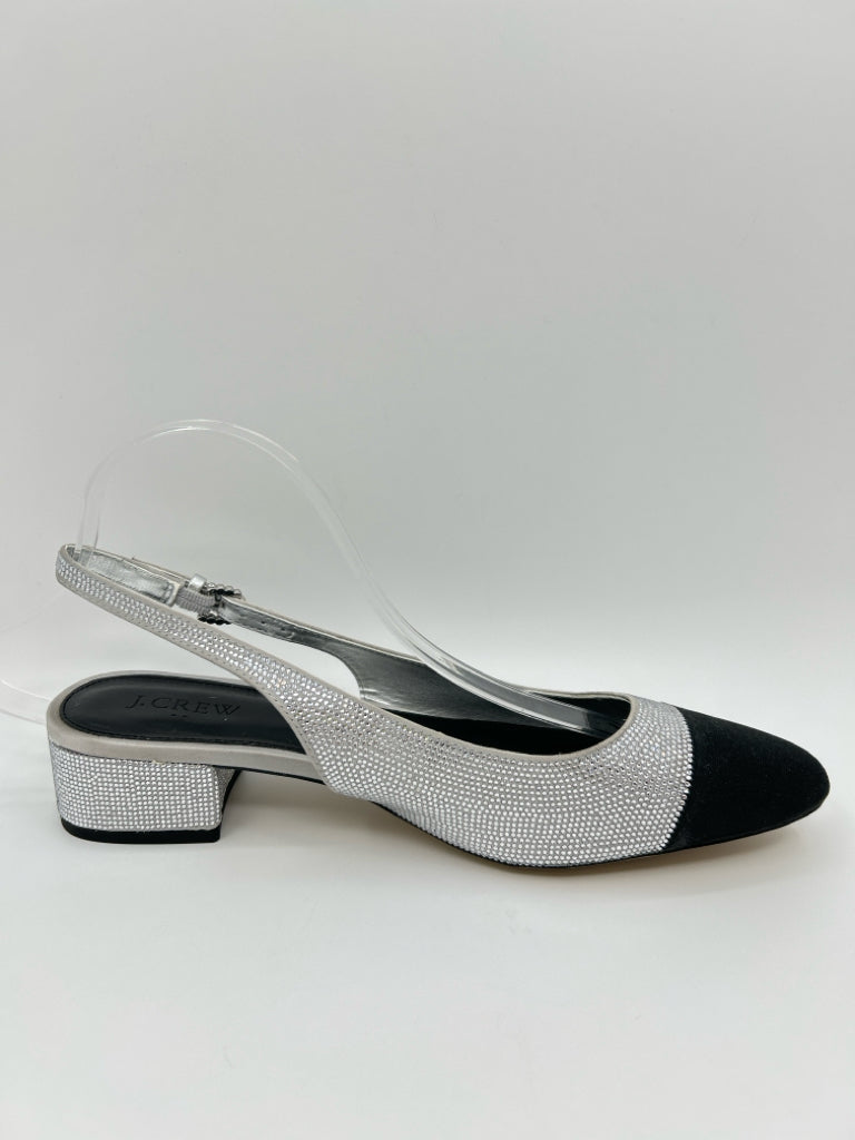 J CREW FACTORY Size 10 Rhinestone and Black Women's Pumps
