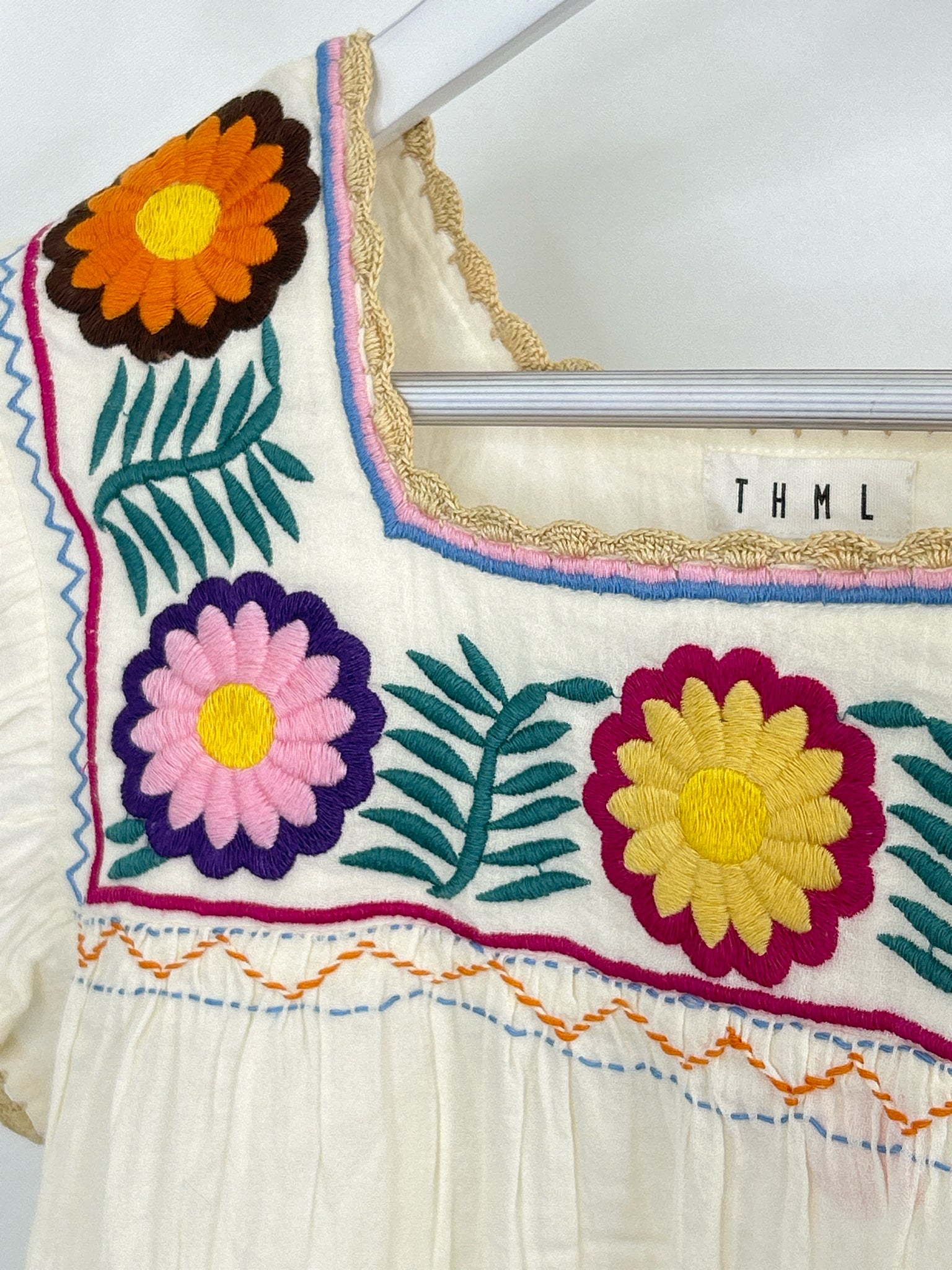 THML Size S Cream Print Women Top