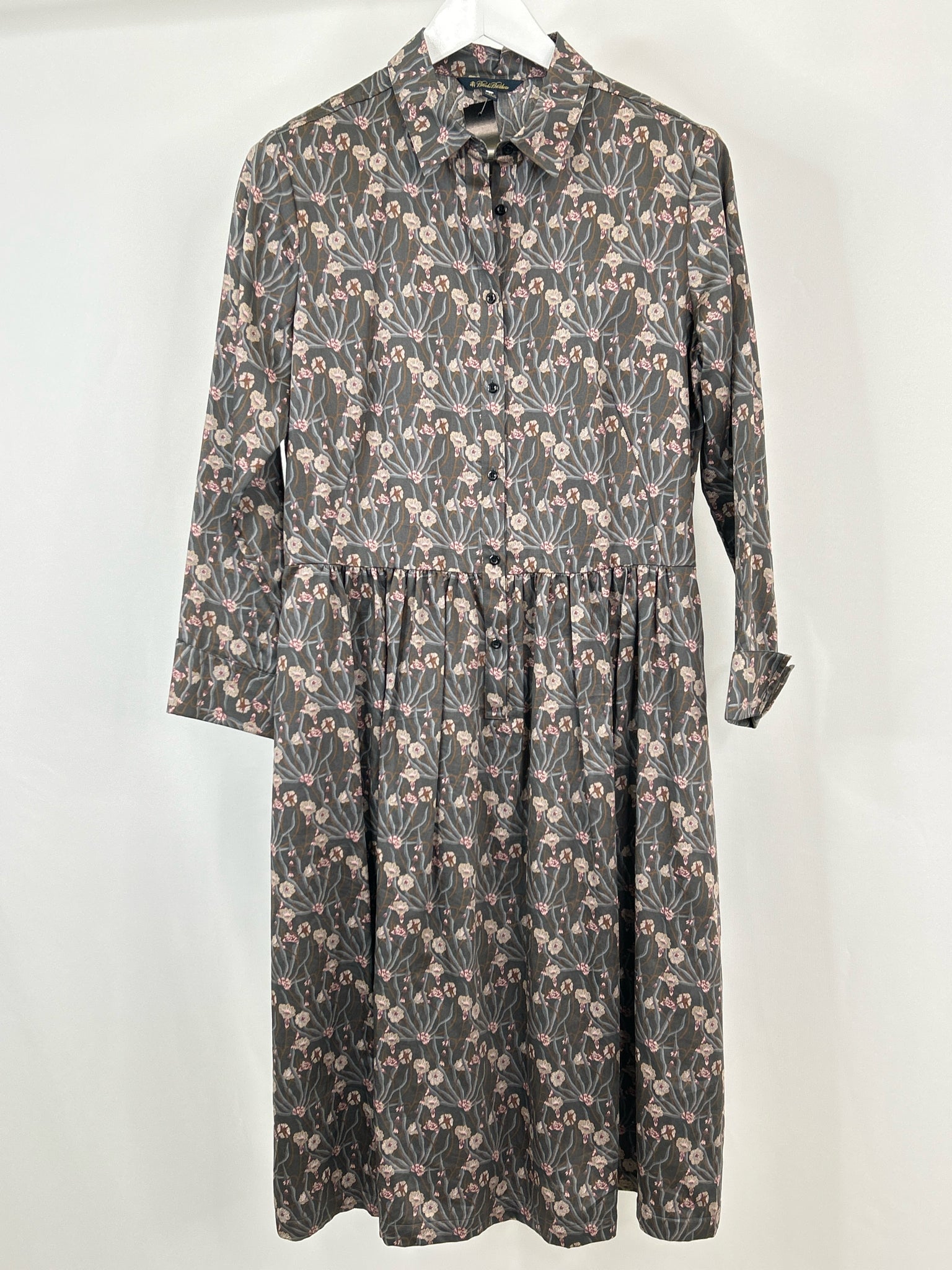 BROOKS BROTHERS Size 14 Gray print Women Dress