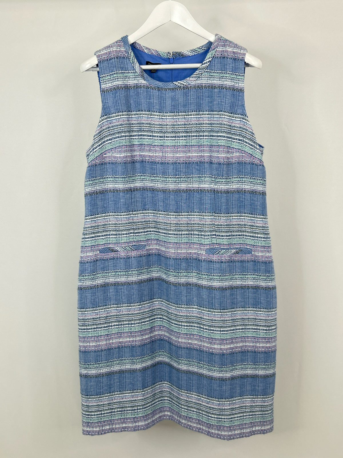 TALBOTS Size 16 Blue Tweed Women Dress NWT