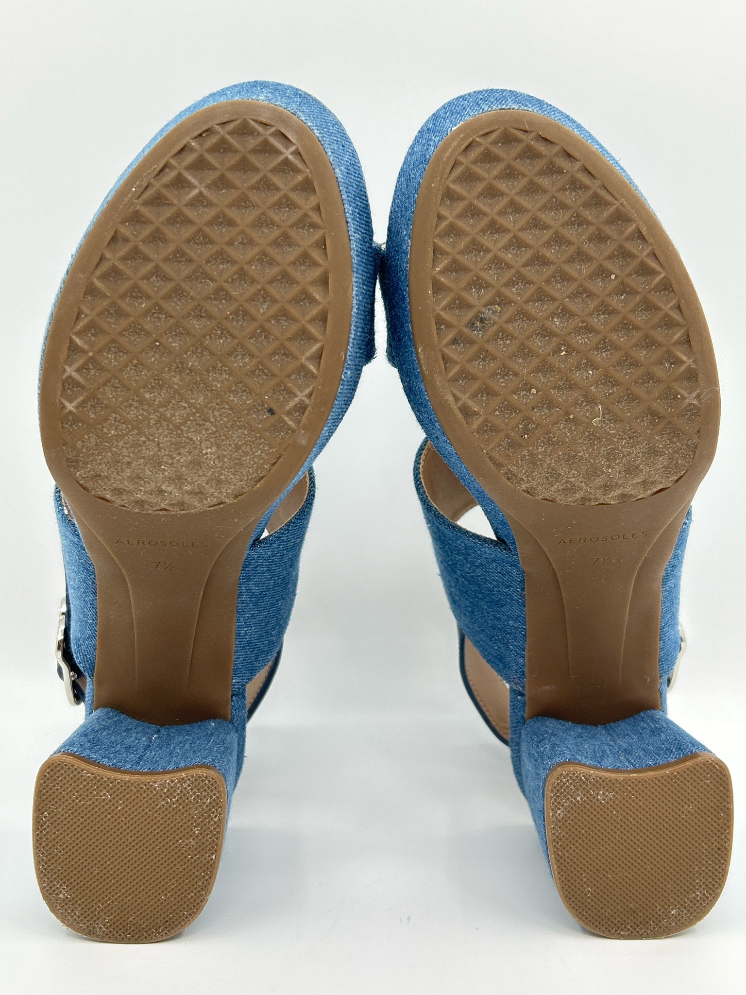 AEROSOLES Size 7.5 BLUE DENIM Women's Sandal