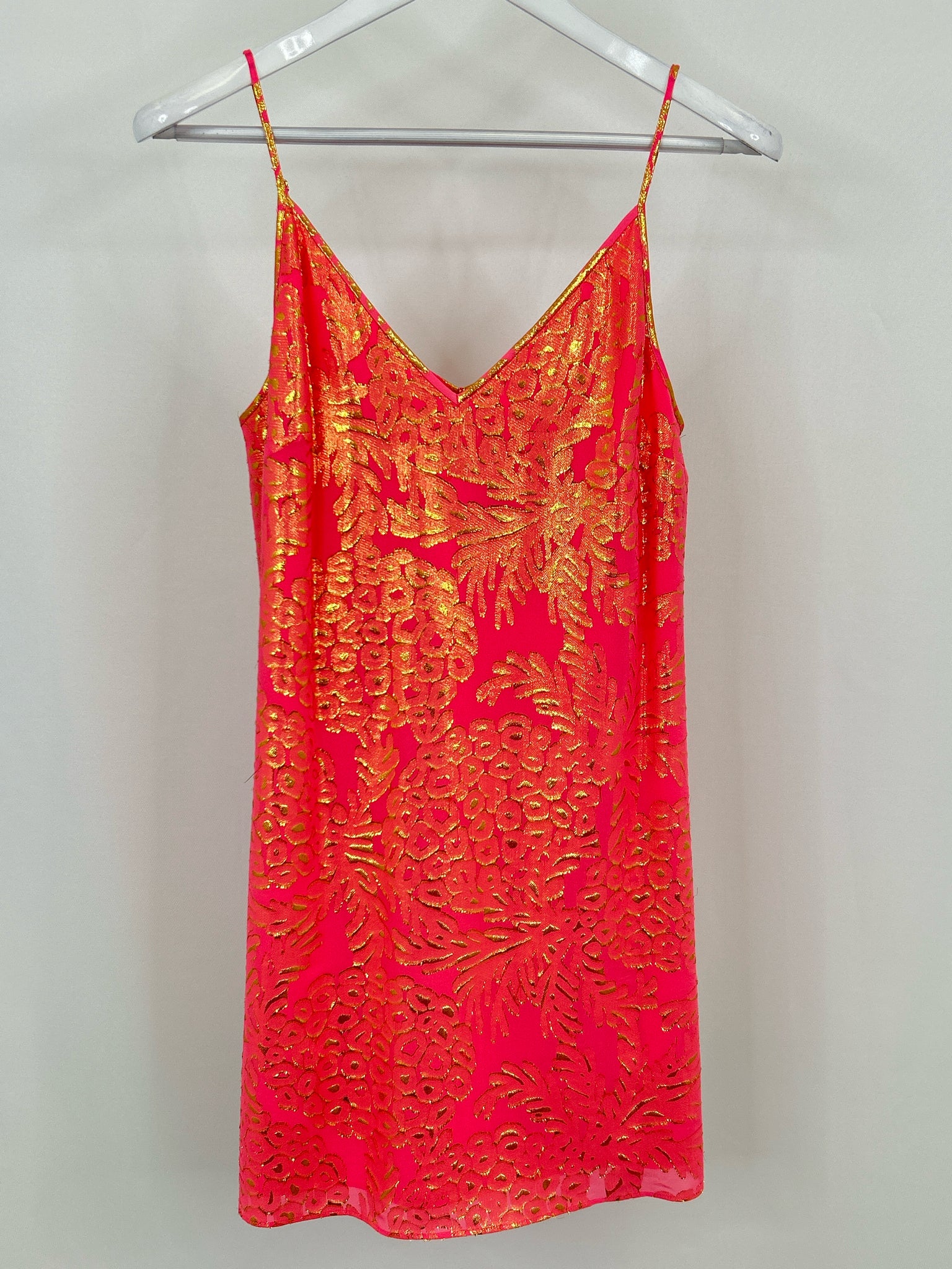 LILLY PULITZER Size S Coral Print Women Dress