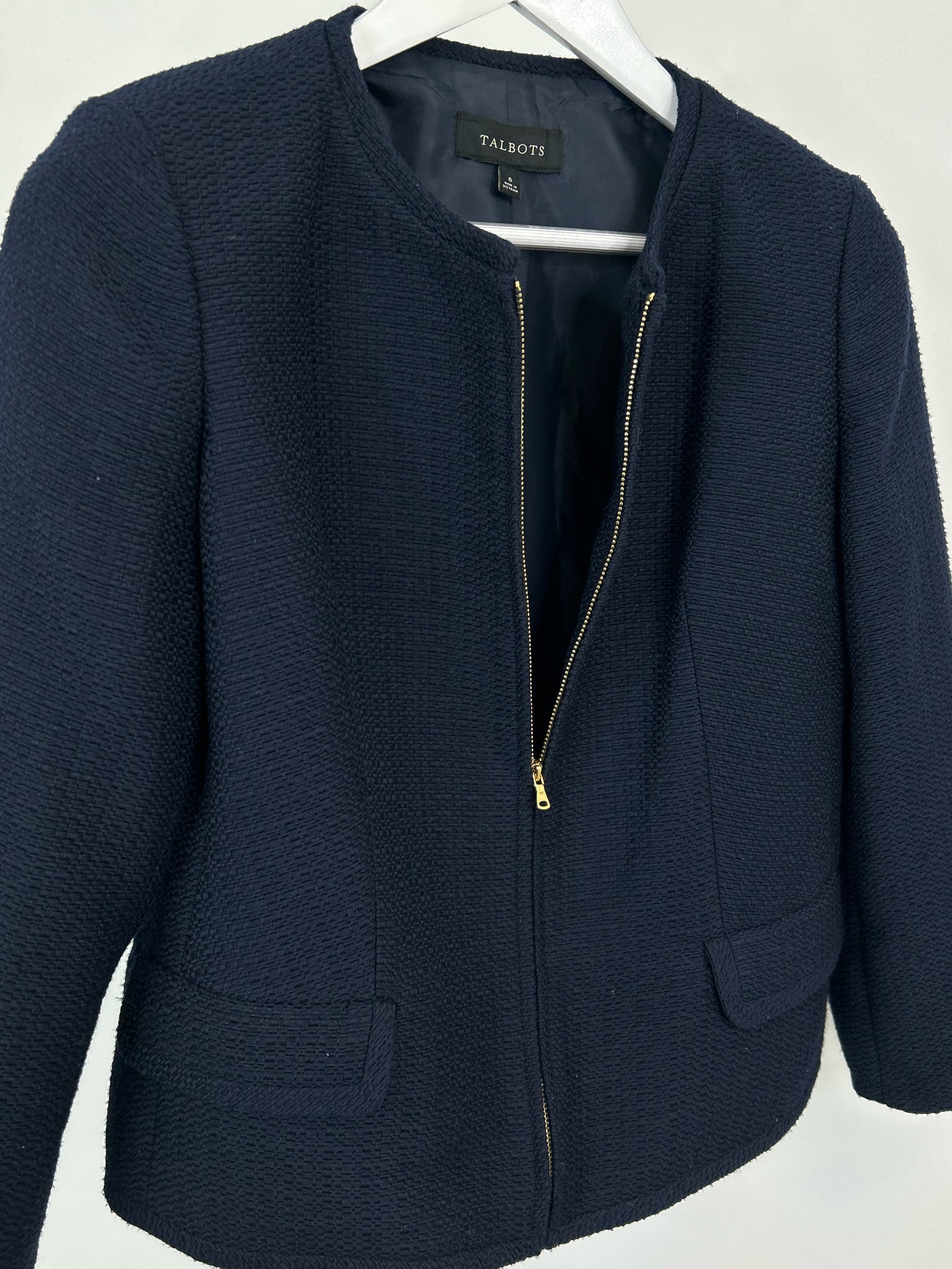 TALBOTS Size 6 Navy Women Jacket NWT