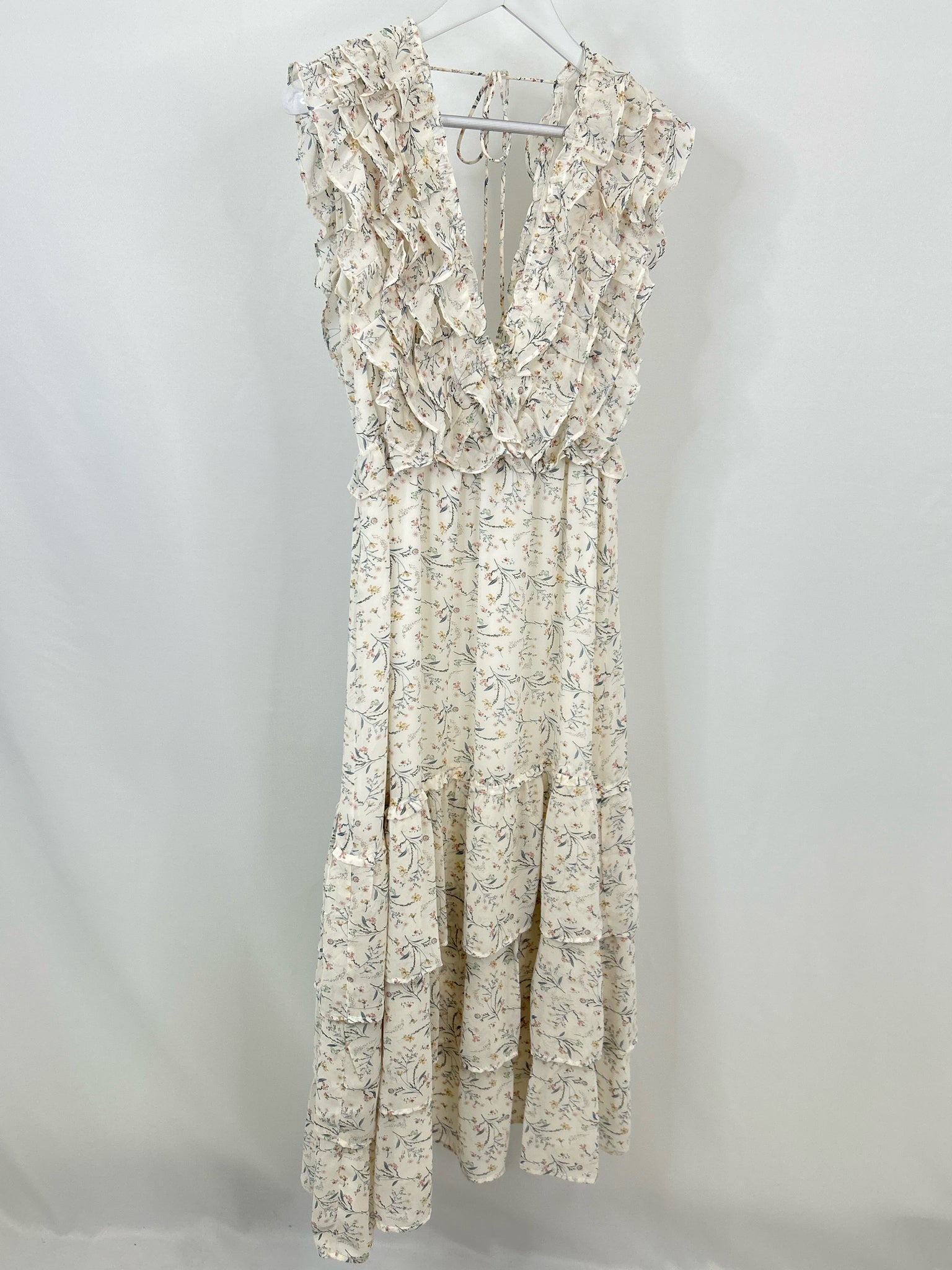 FAB'RIK Size M White Print Women Dress