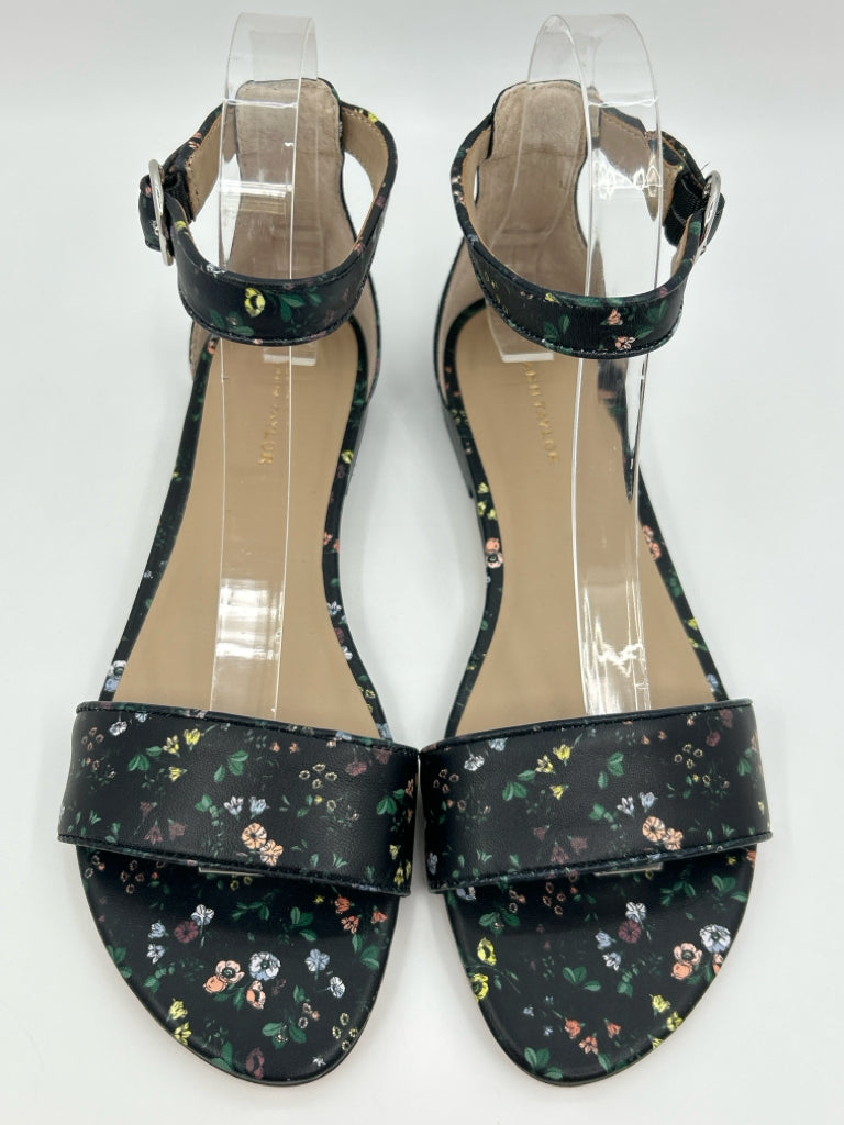 ANN TAYLOR Size 6.5M Black Floral Women's Sandal