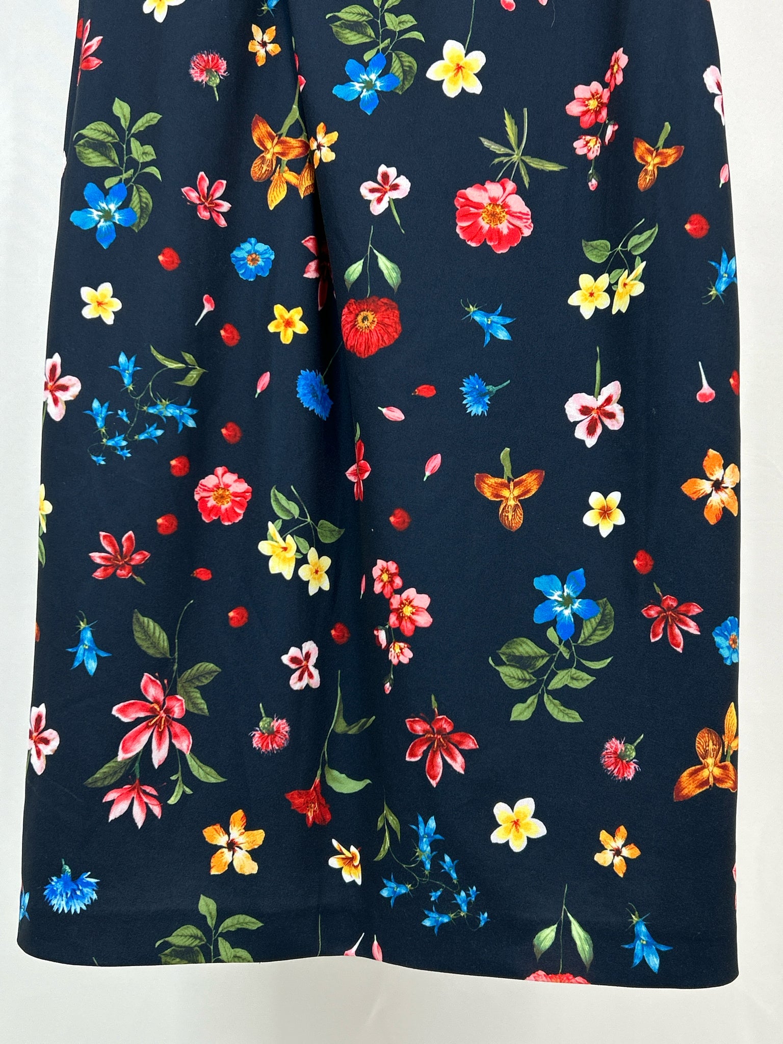 TAHARI Size 16 Navy Print Women Dress