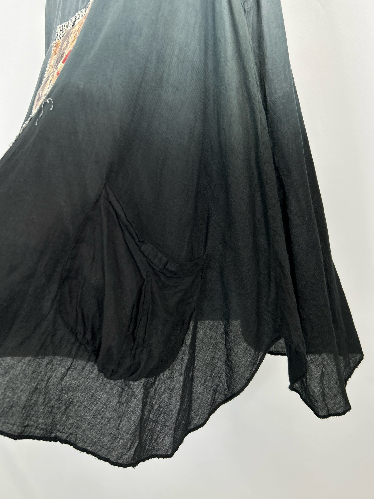 SUE HANDMAN One Size Grey and Black Women Tunic
