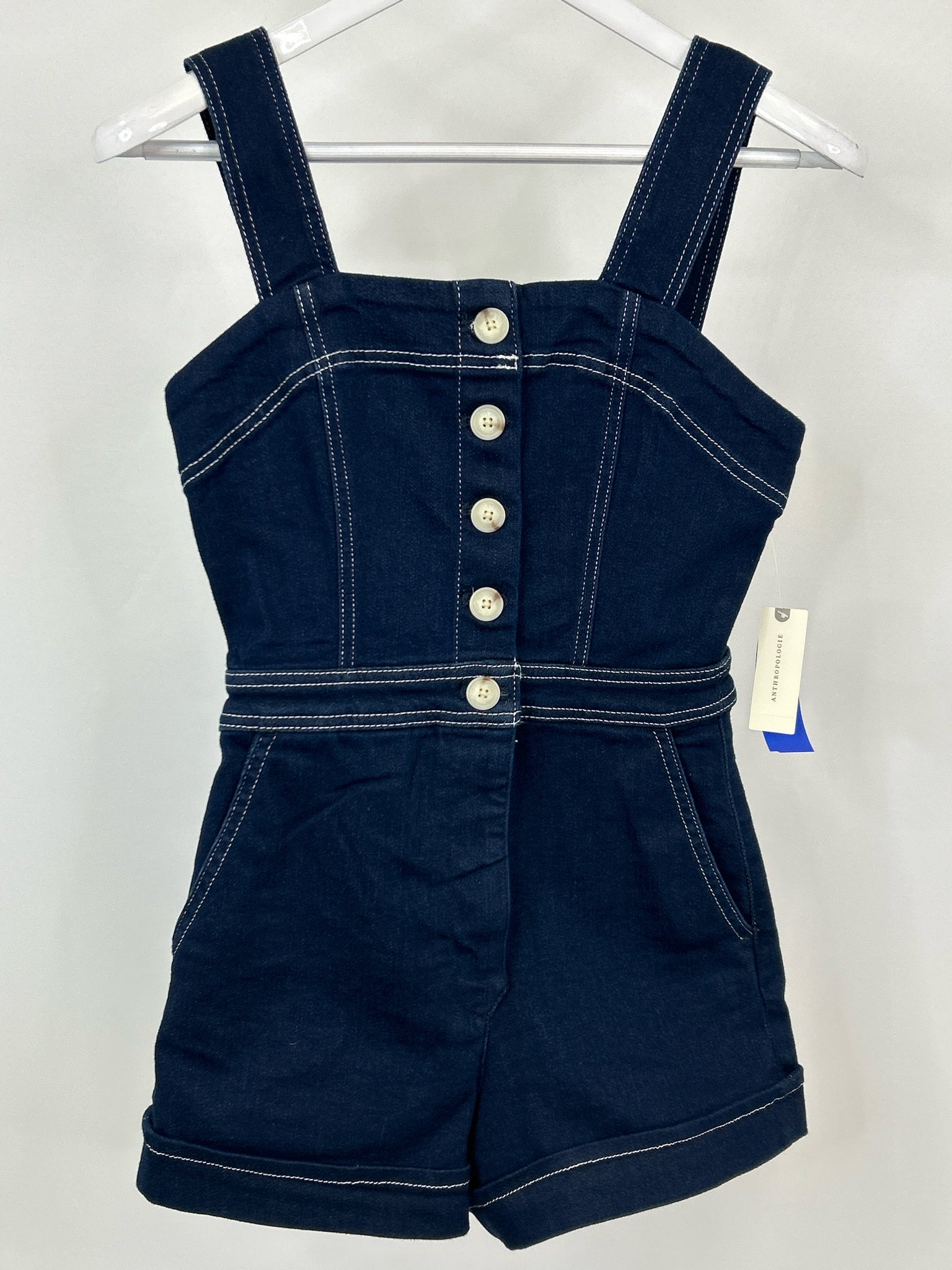 MAEVE Size 2 Blue Denim Women Romper NWT