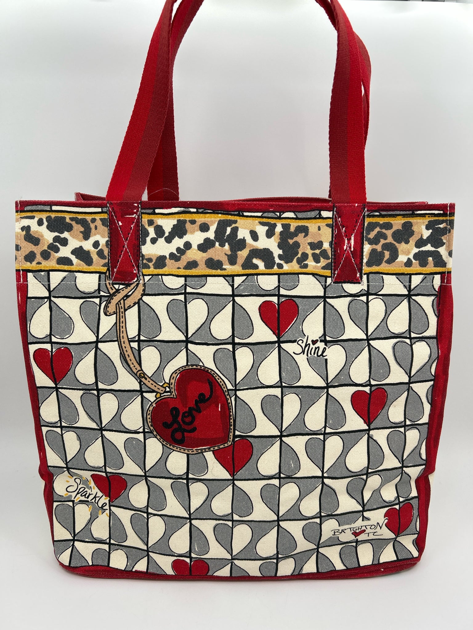 BRIGHTON Red Print Women Tote NWT