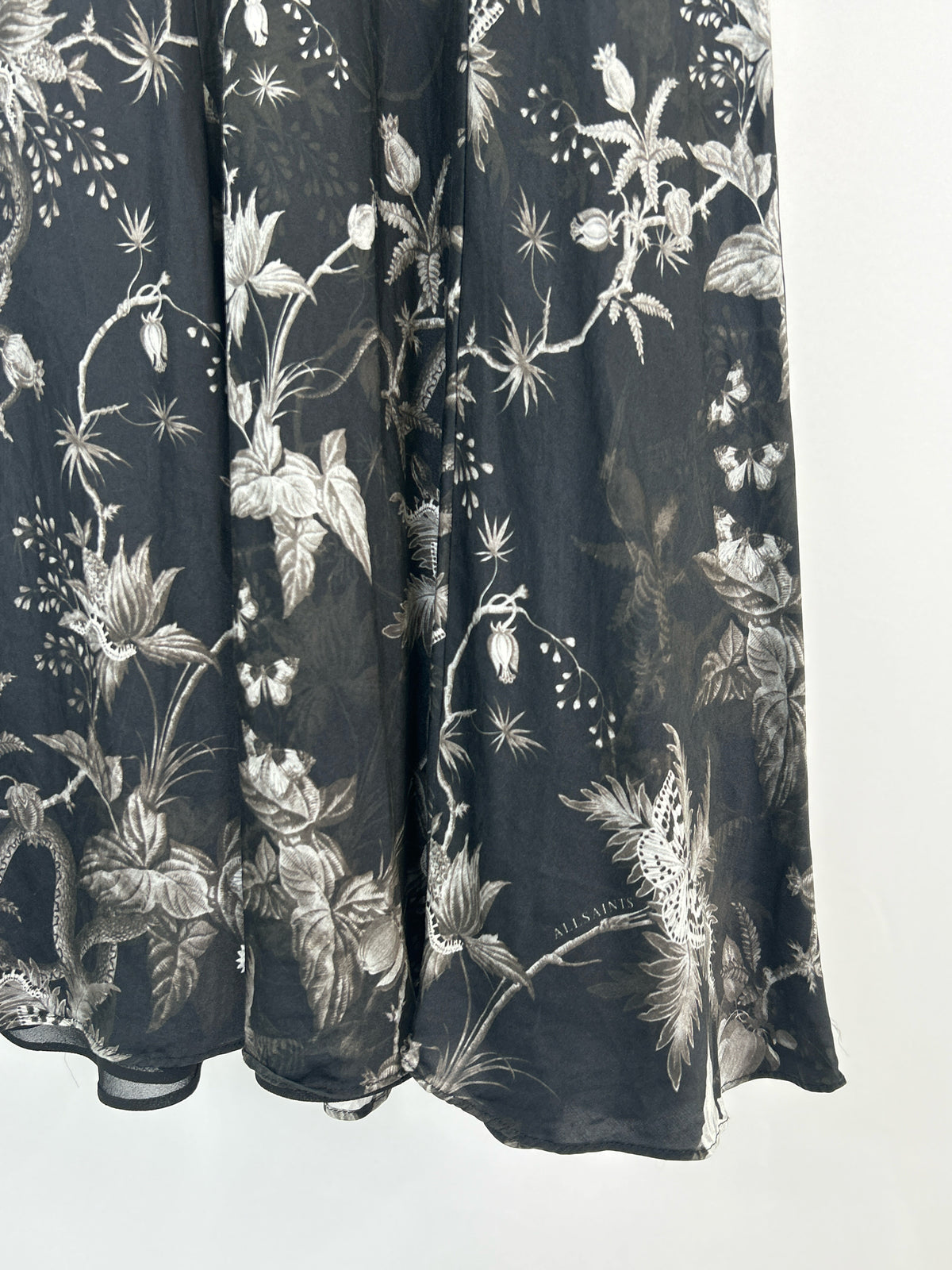 ALLSAINTS Size 2 Black Print Women Skirt