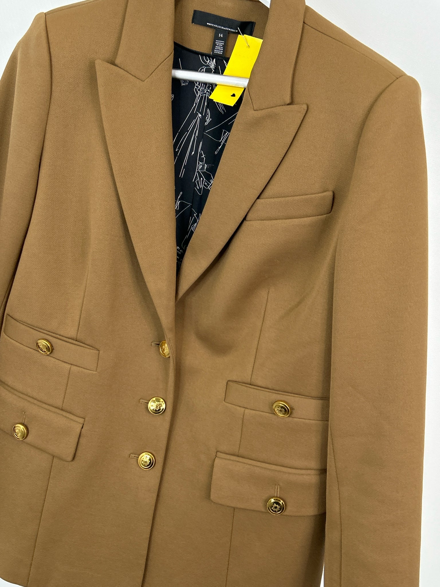 White House Black Market Size 14 Brown Women Blazer