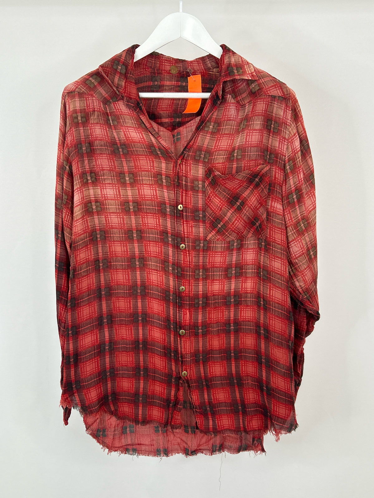 FP ONE Size M Red & Black Women Shirt
