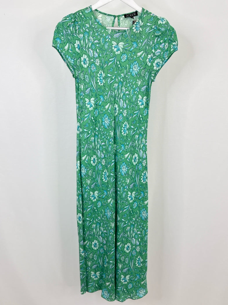 J.CREW Size 4 Green Floral Women Dress
