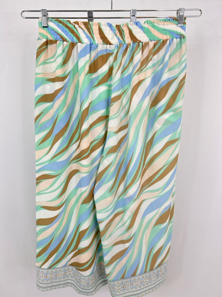 ROSE + OLIVE Size 3X Beige and Blue Women's 2-Piece w/pants