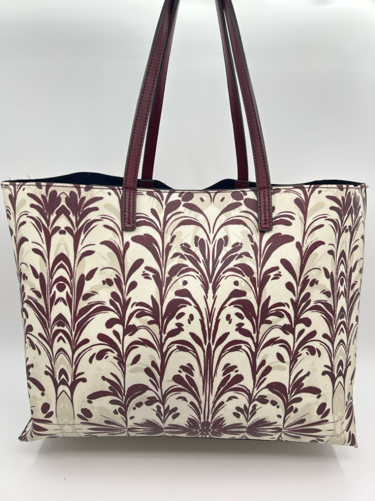 TORY BURCH Cream and Wine Women's Tote