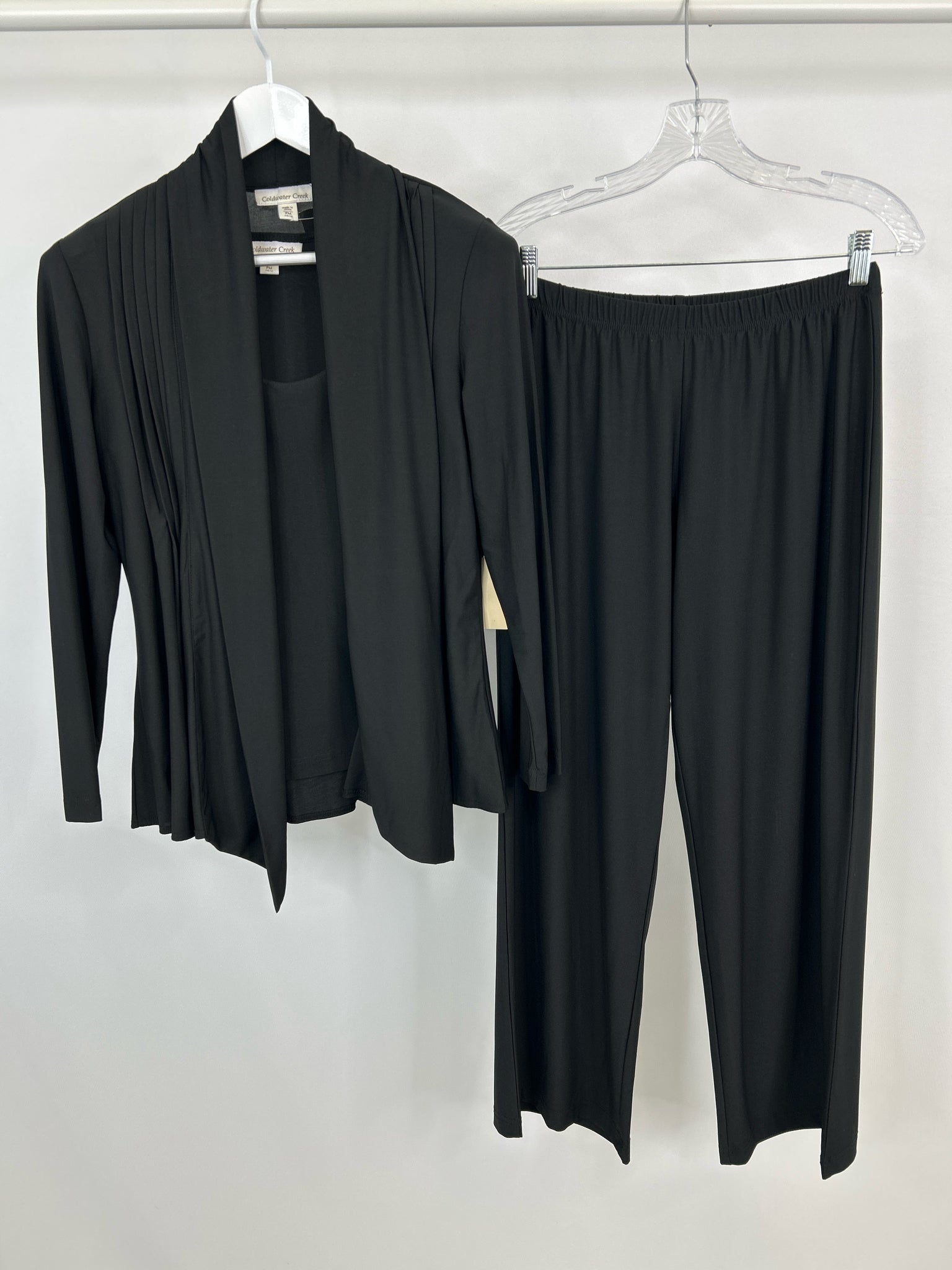 COLDWATER CREEK Size PM Black Women 3-Piece w/Pants NWT