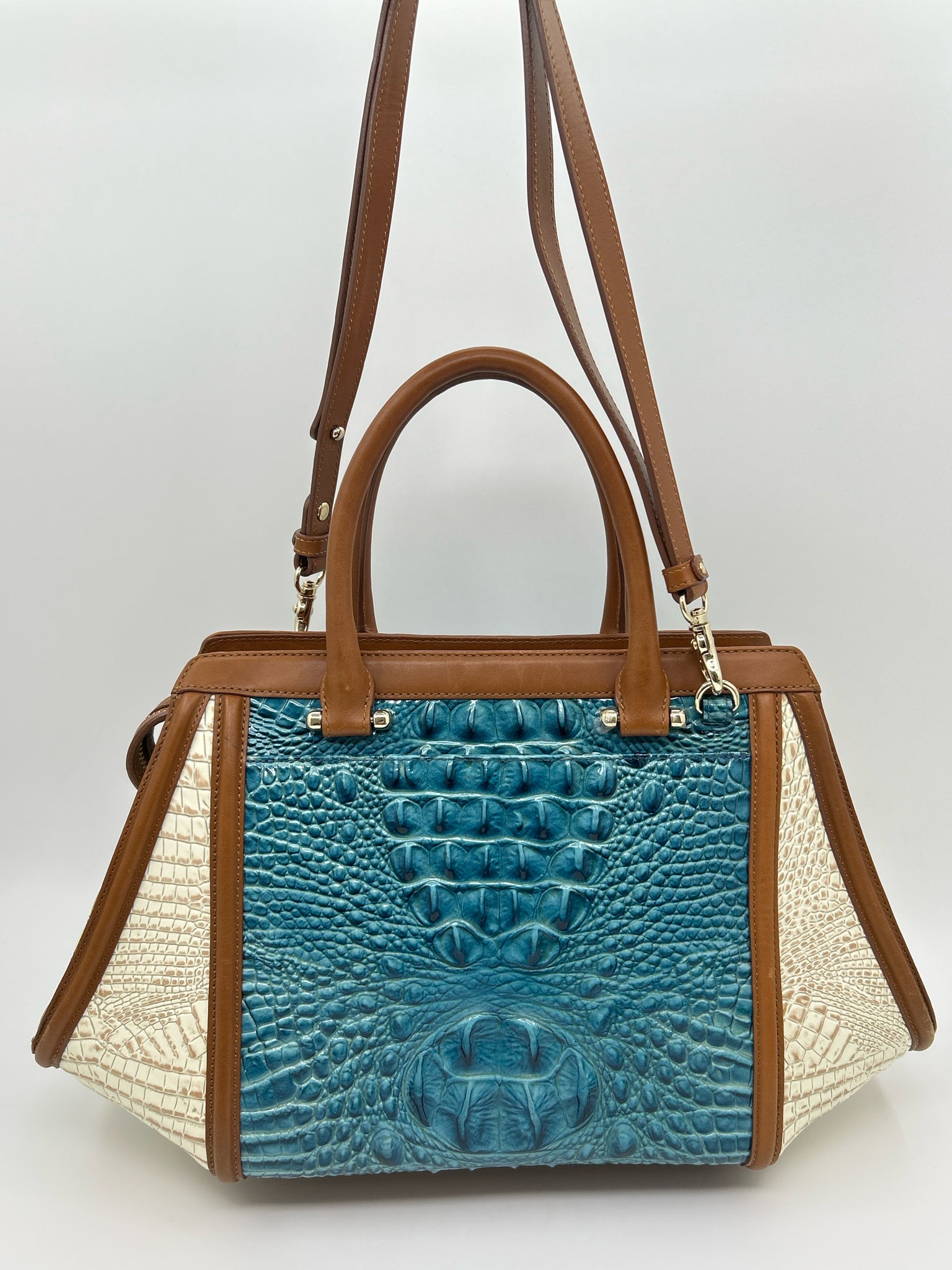 BRAHMIN BEIGE AND TEAL Women Purse