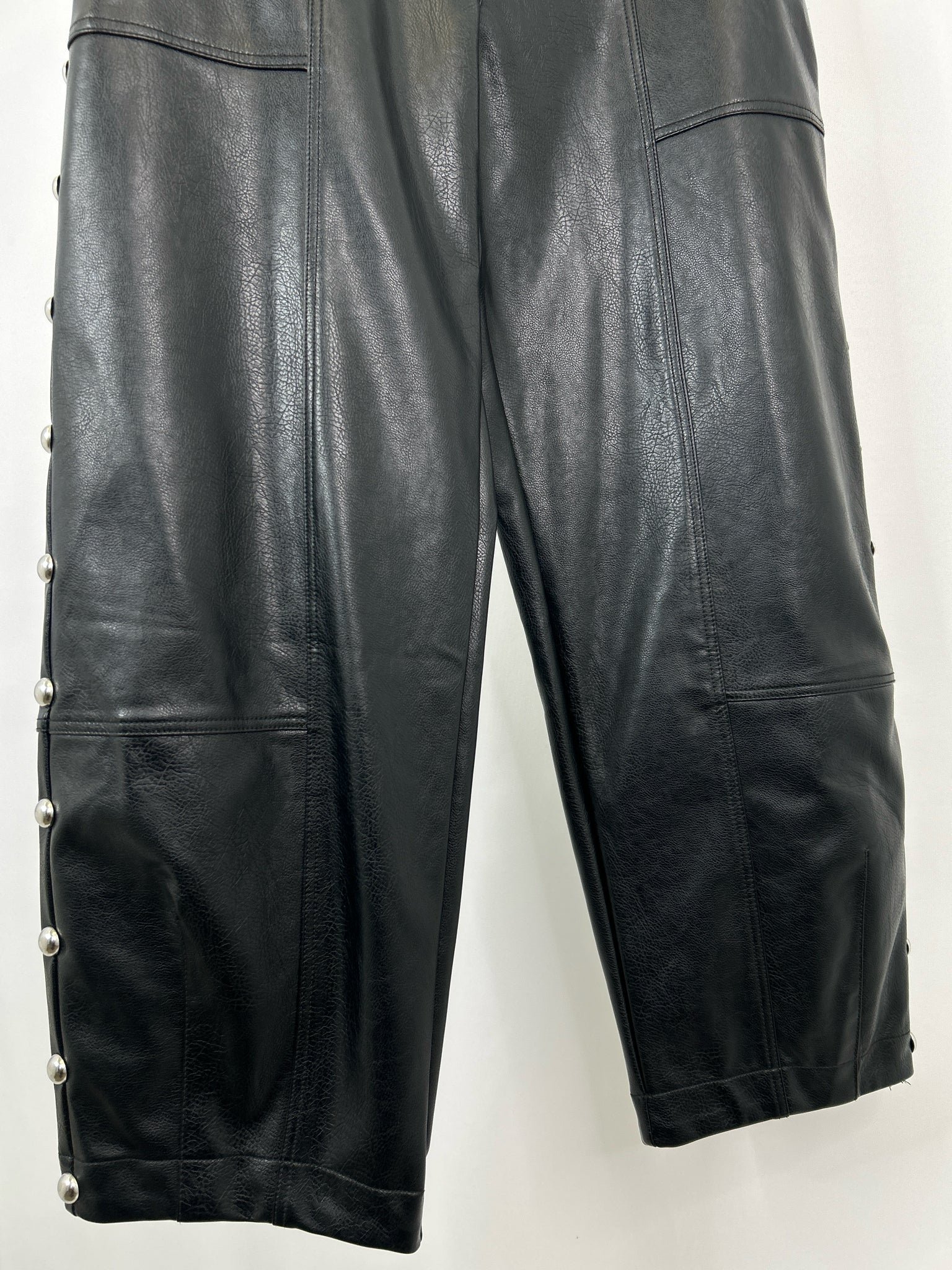 ANTHROPOLOGIE Size 6 Black Faux Leather Women Pants NWT