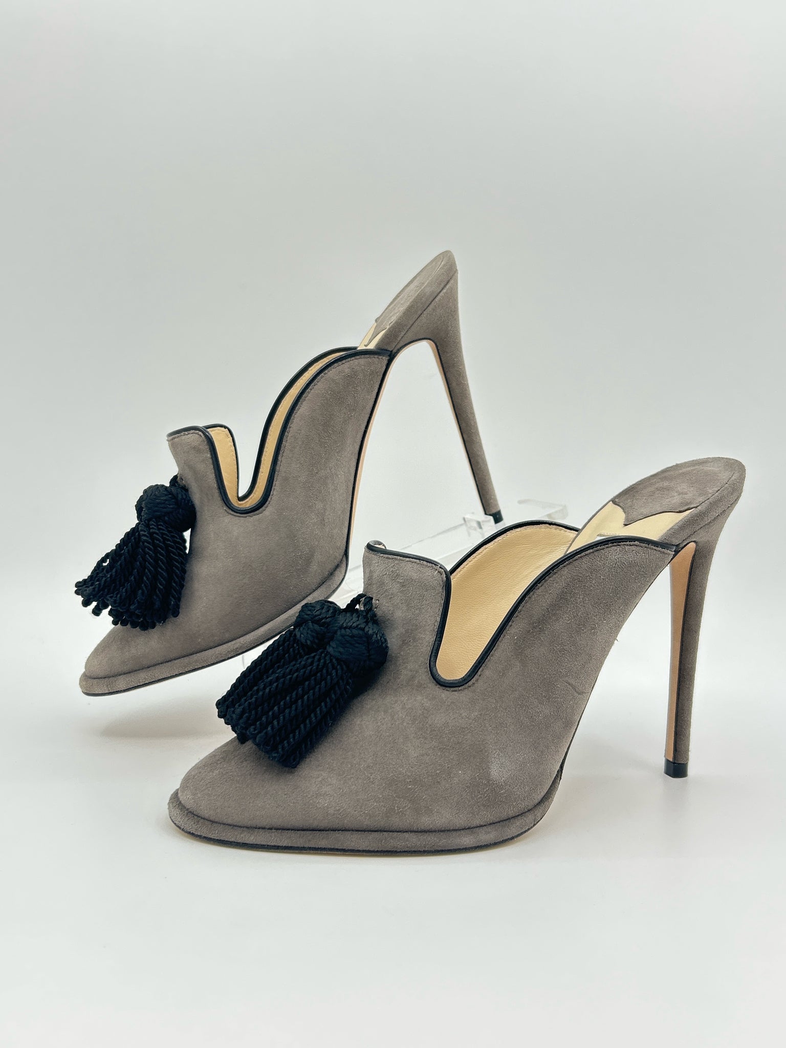 JIMMY CHOO Size 39 Gray Women Pumps