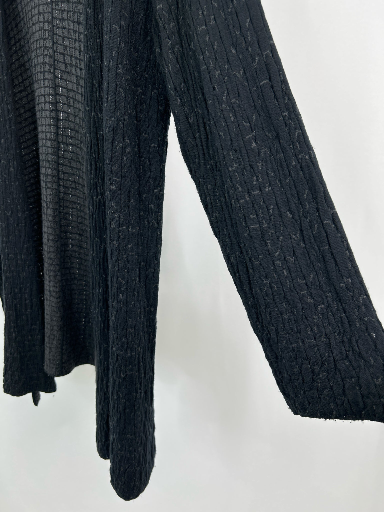 EILEEN FISHER Size L Black Print Women Cardigan