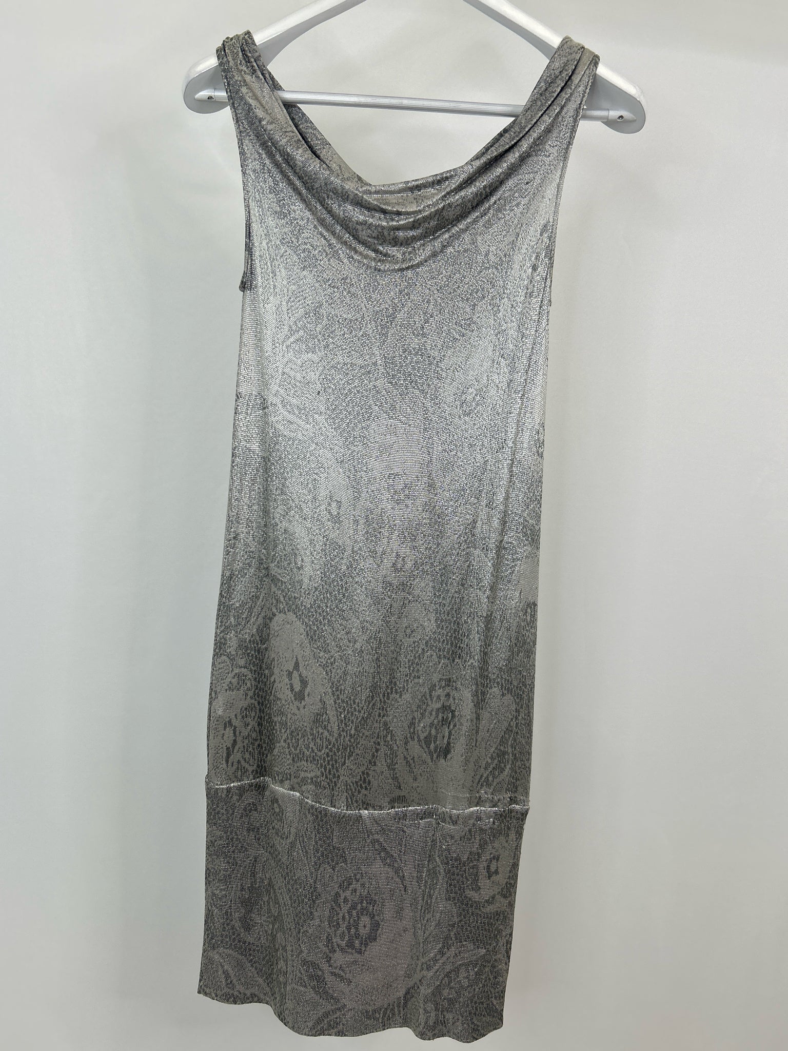 DIANE VON FURSTENBERG Size 2 Silver Metallic Women Dress