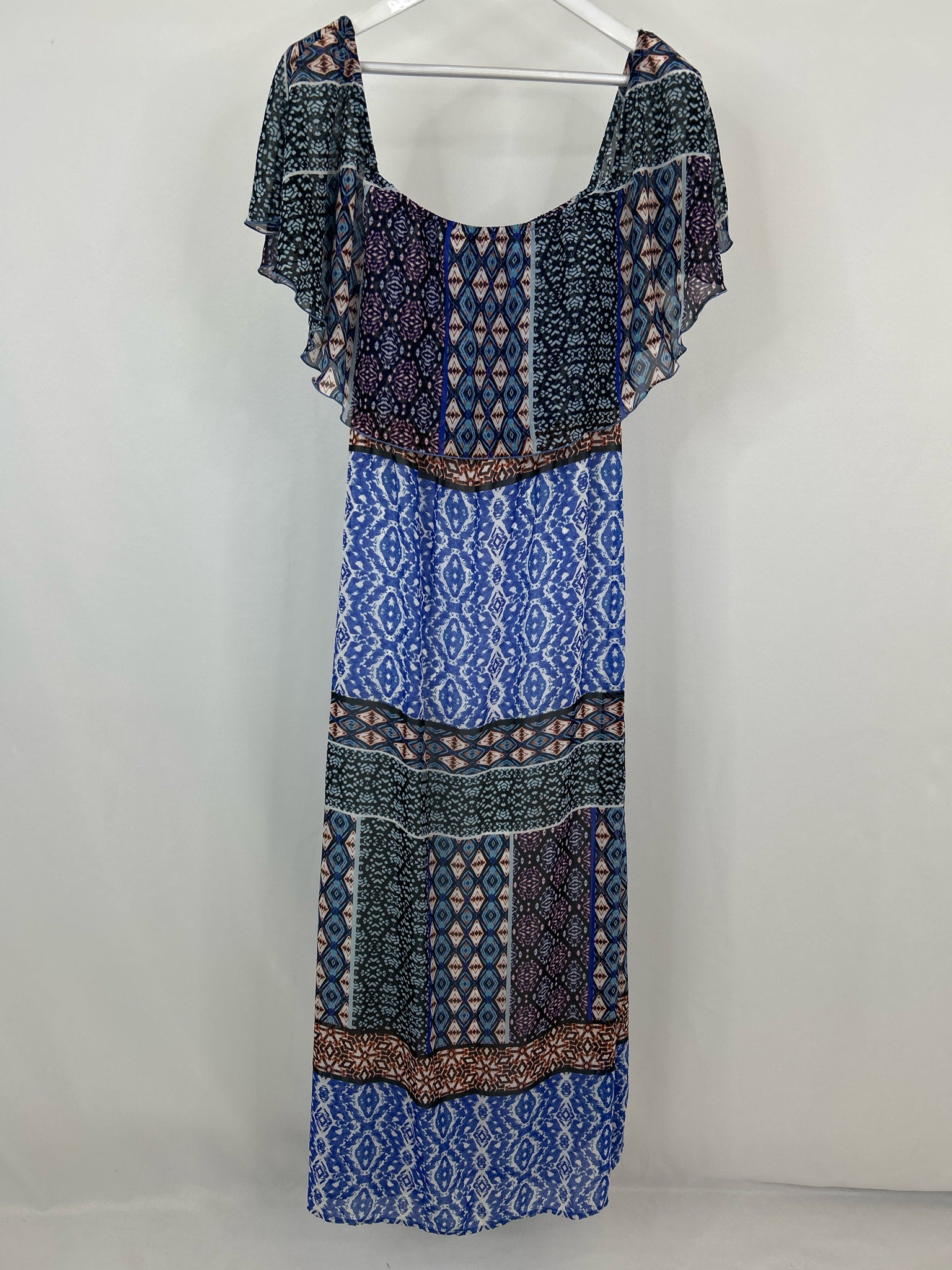 CHICO'S Size 4 blue and black Women Dress