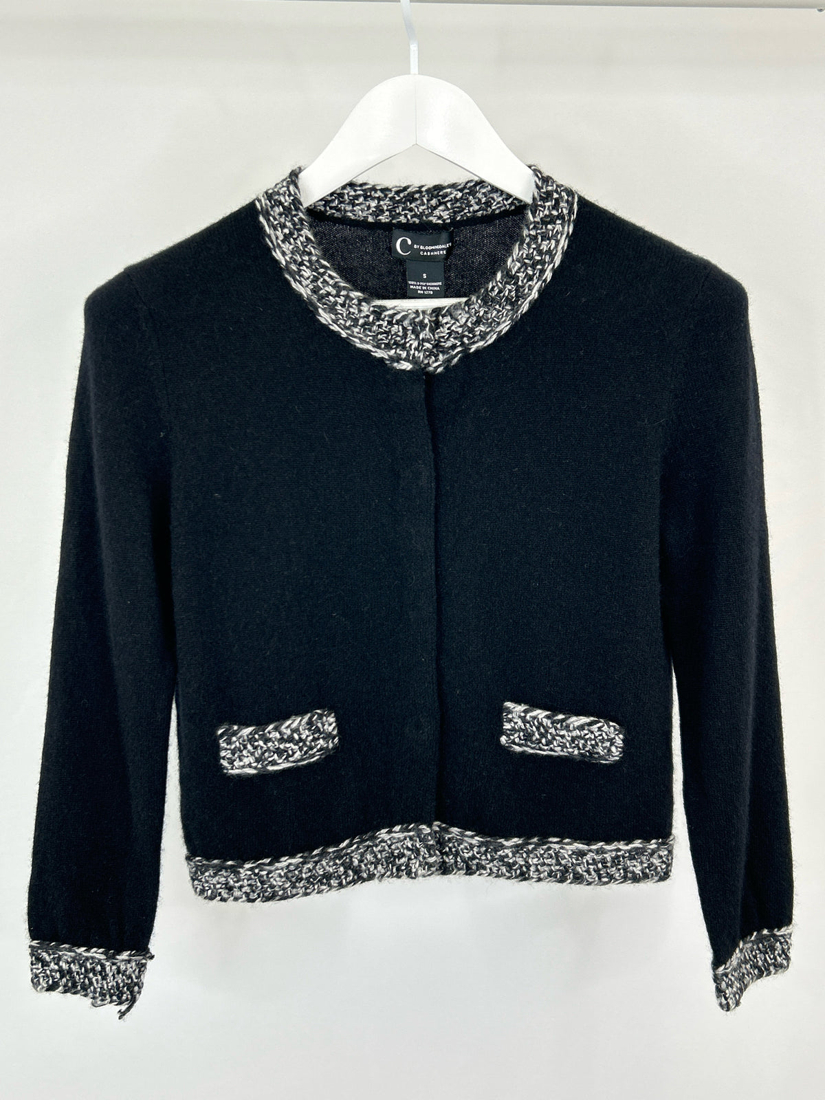 C BY BLOOMINGDALES Size S black and grey Women Cardigan