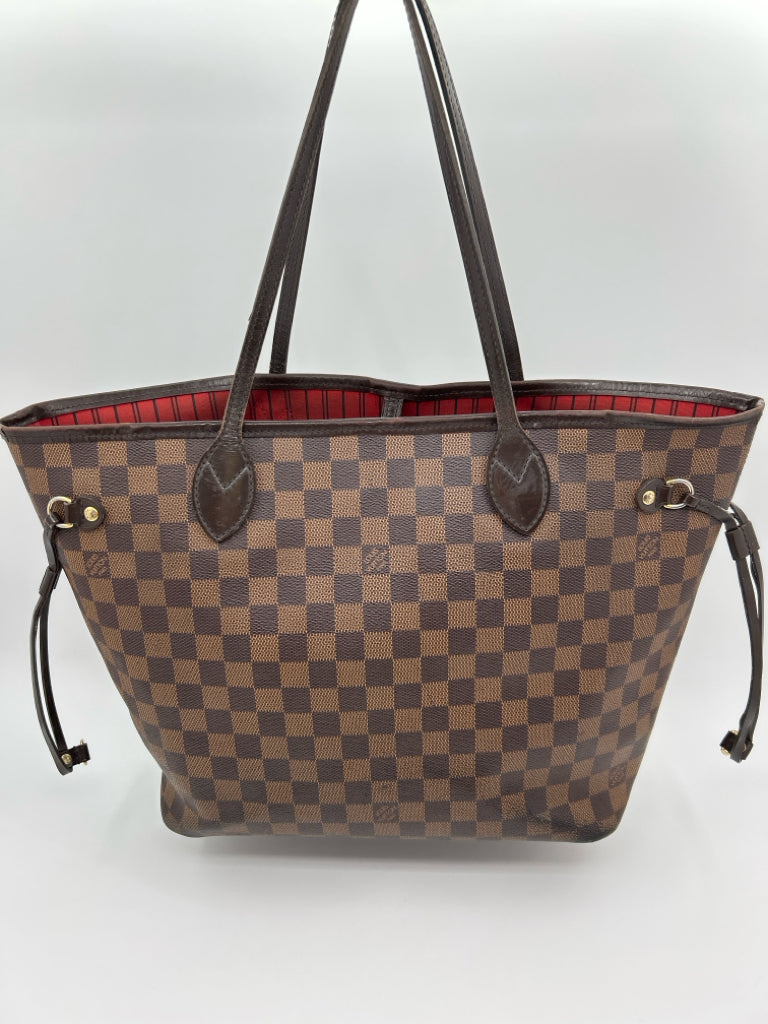 LOUIS VUITTON Damier MM Neverfull Damier Brown Print Women's Purse Tote