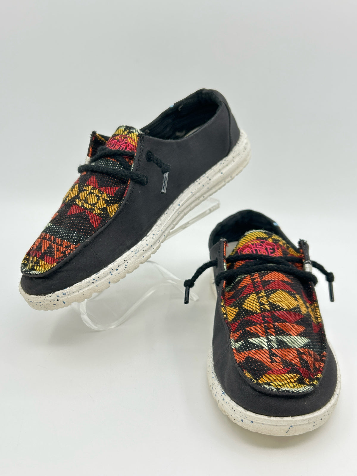 Hey Dude Size 7 Black Print Women Sneakers